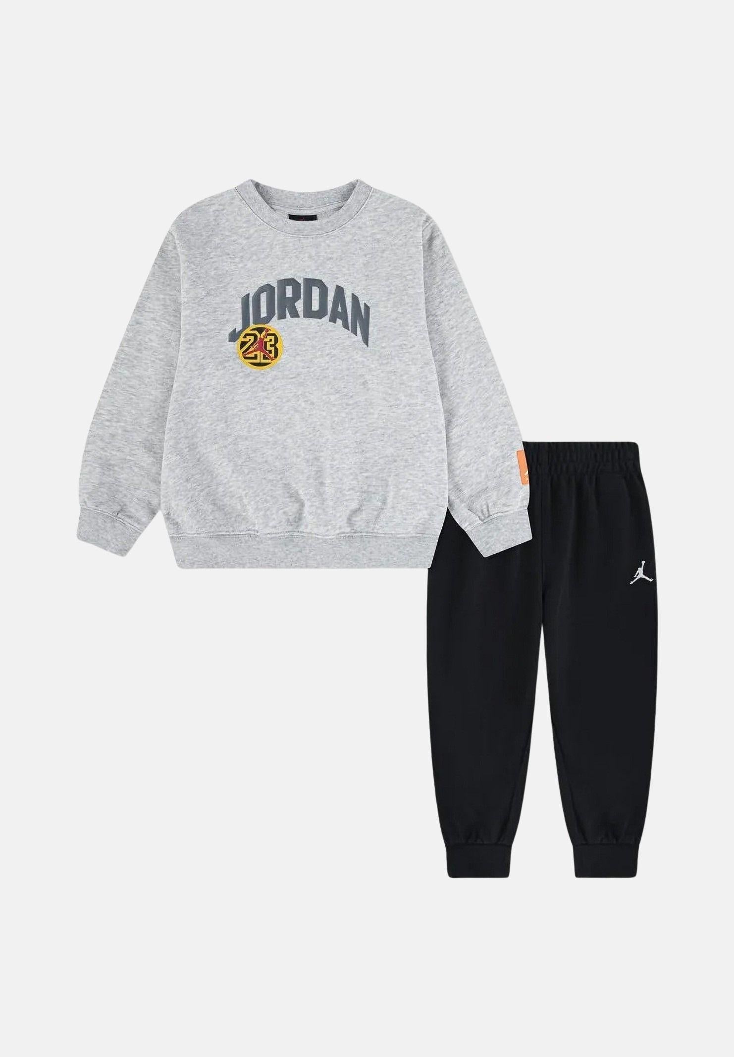 JORDAN Tuta MJ DYNASTY FT CREW grigia e nera da bambino 85F571 023 JORDAN