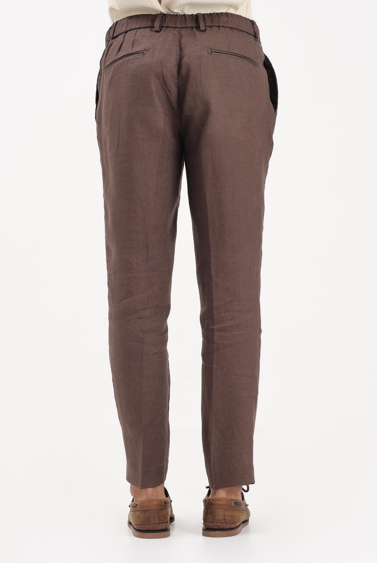 ENTRE AMIS Pantalone in lino marrone da uomo P26JAP5RENO2148 5174 ENTRE AMIS