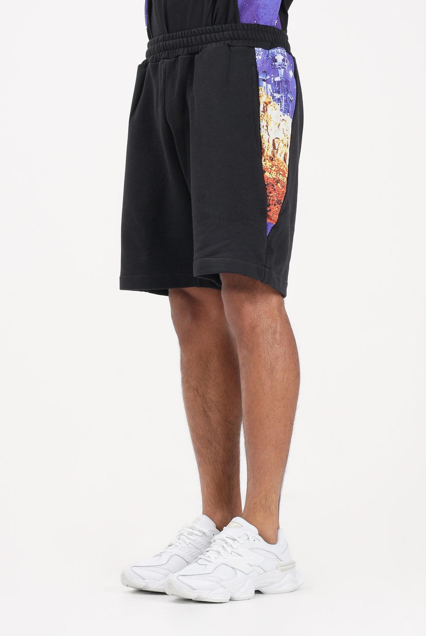 AUSTRALIAN Shorts sportivo nero da uomo con inserti stampati SPUSH0016877 003 AUSTRALIAN
