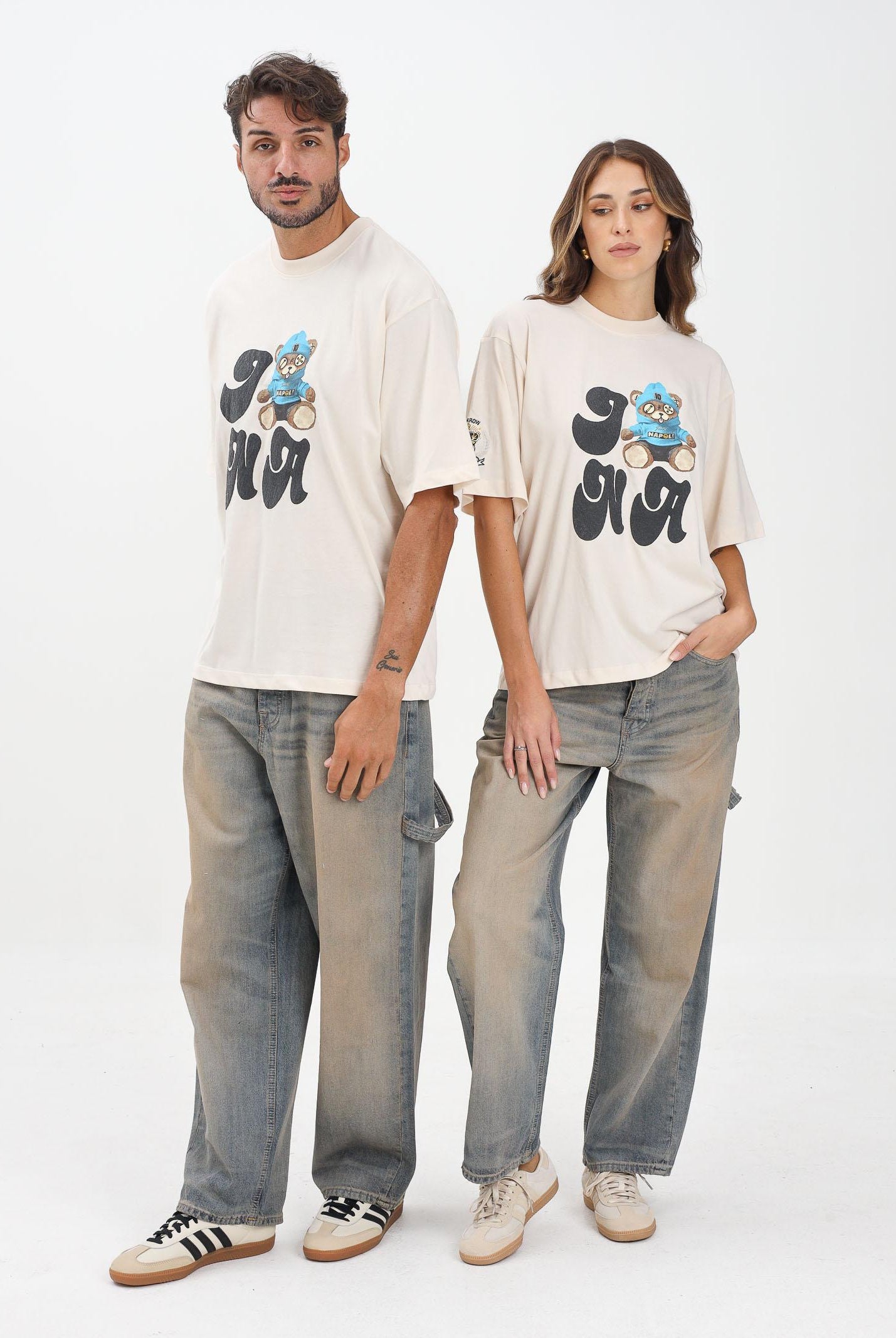 BARROW Jeans cargo in denim vintage per uomo e donna F5BWUADP021 400 BARROW