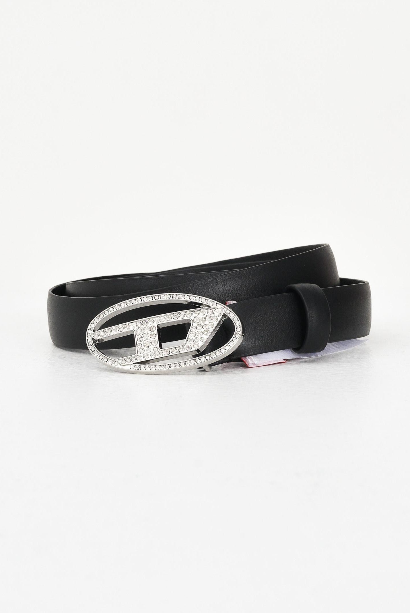 DIESEL Cintura nera da donna con fibbia impreziosita da strass J02524KXBLR K900 DIESEL