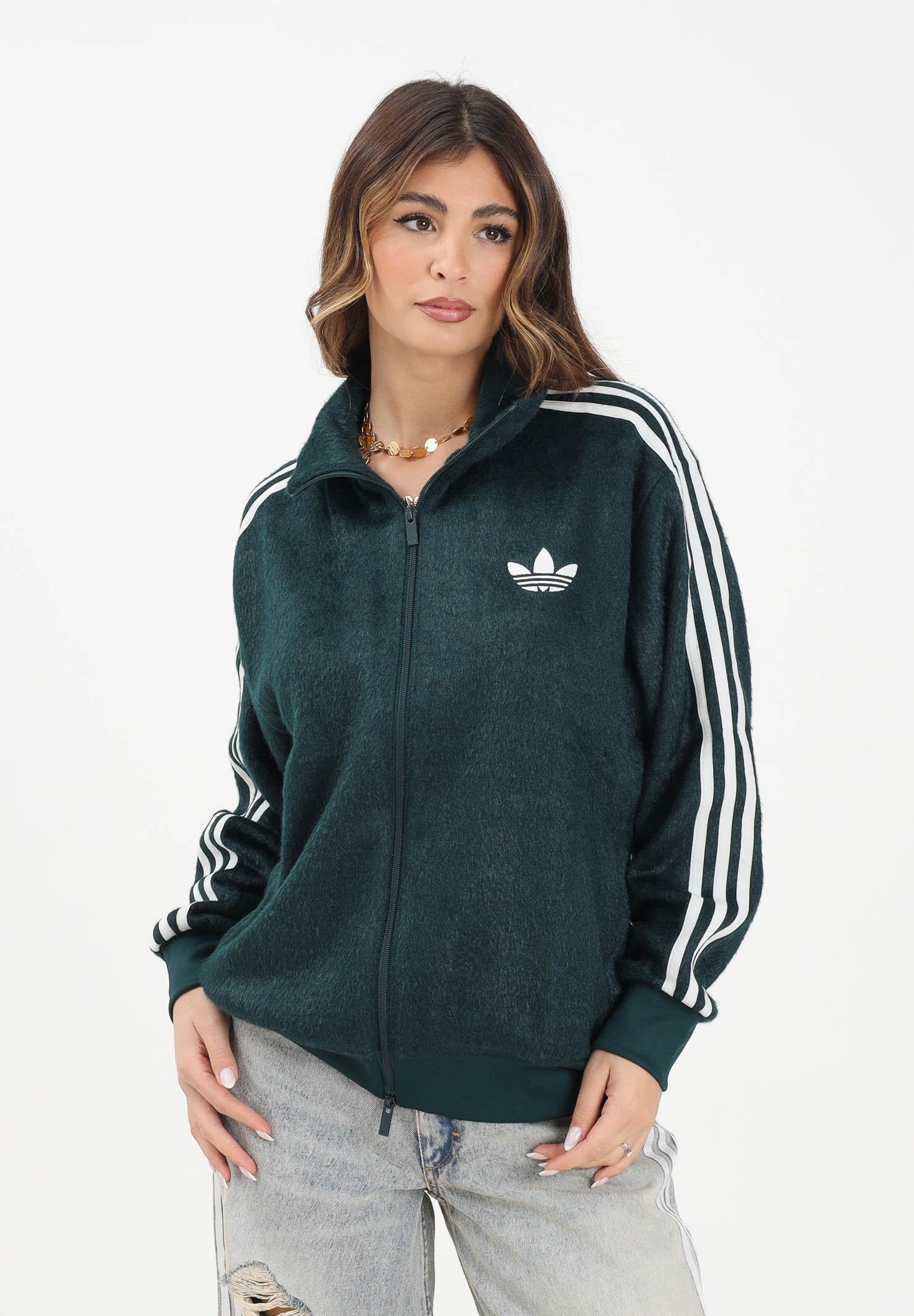 ADIDAS ORIGINALS Felpa con zip MOHAIR FIREBIRD LOOSE verde da donna KS7777 ADIDAS ORIGINALS