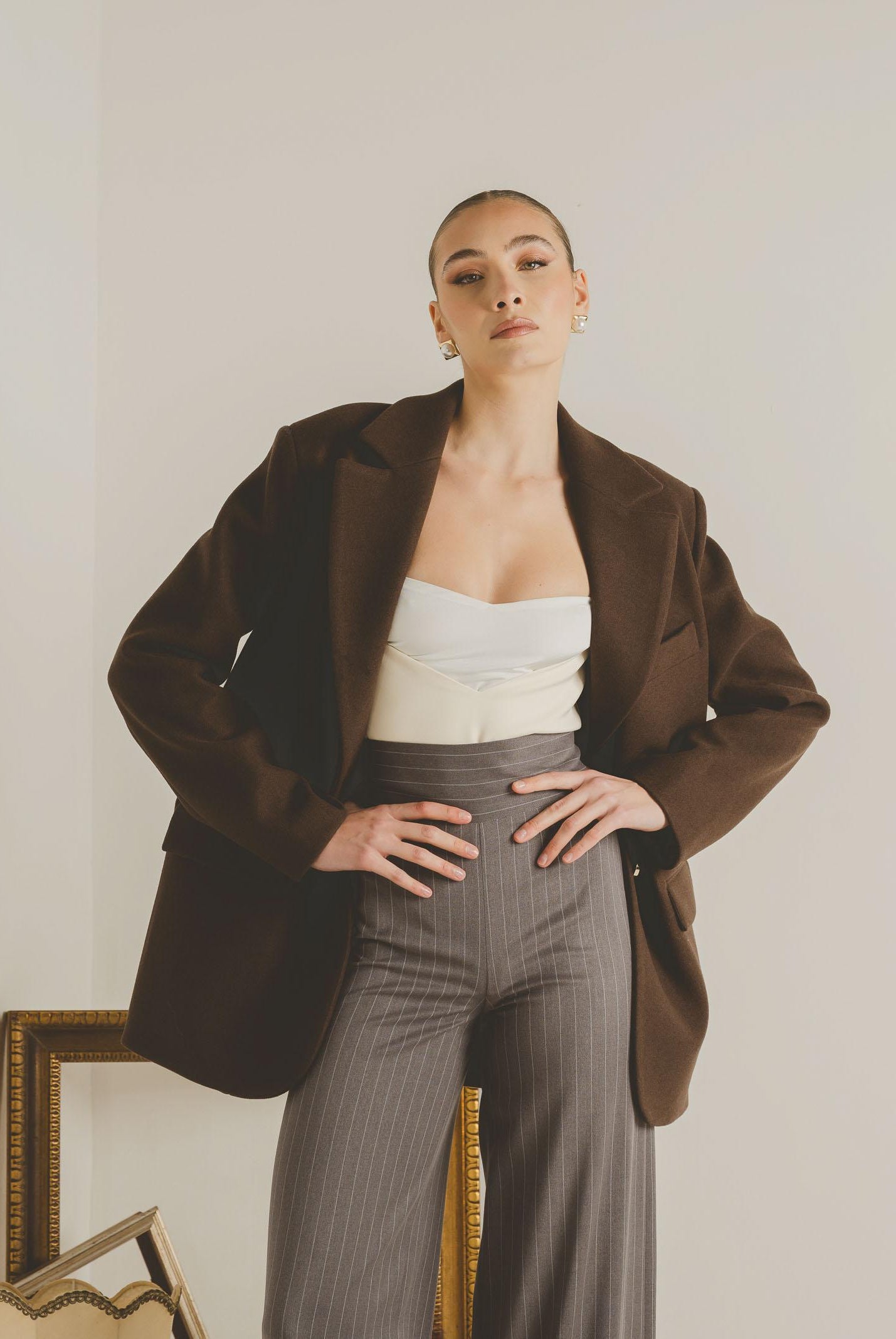 SANTAS Cappotto corto LUMIÈRE marrone da donna PV2620 MA SANTAS