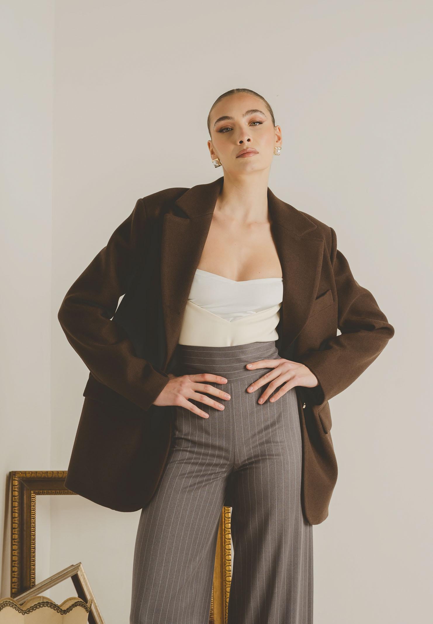 SANTAS Cappotto corto LUMIÈRE marrone da donna PV2620 MA SANTAS