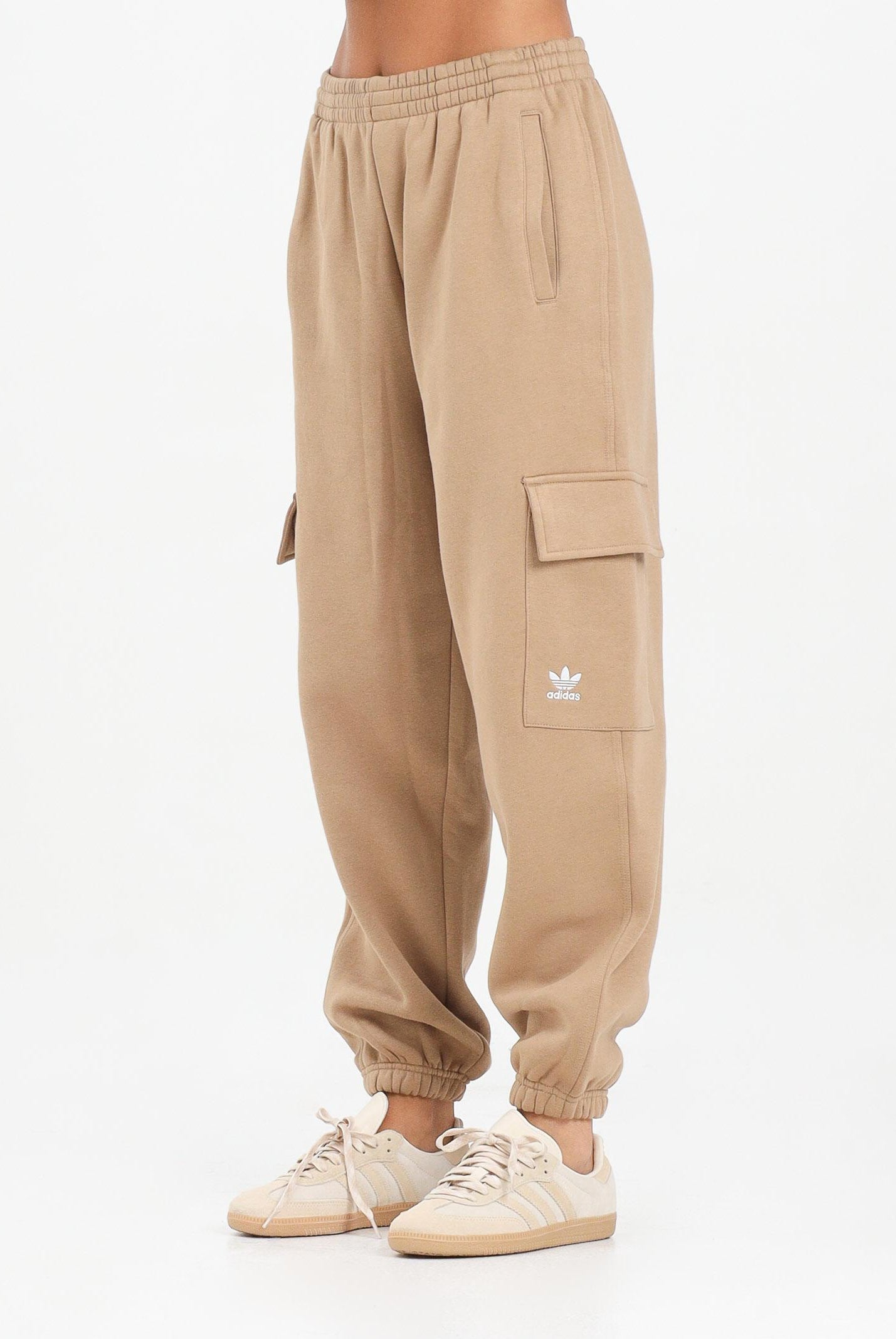ADIDAS ORIGINALS Pantalone sportivo Essentials Fleece Cargo beige da donna JX7741 ADIDAS ORIGINALS