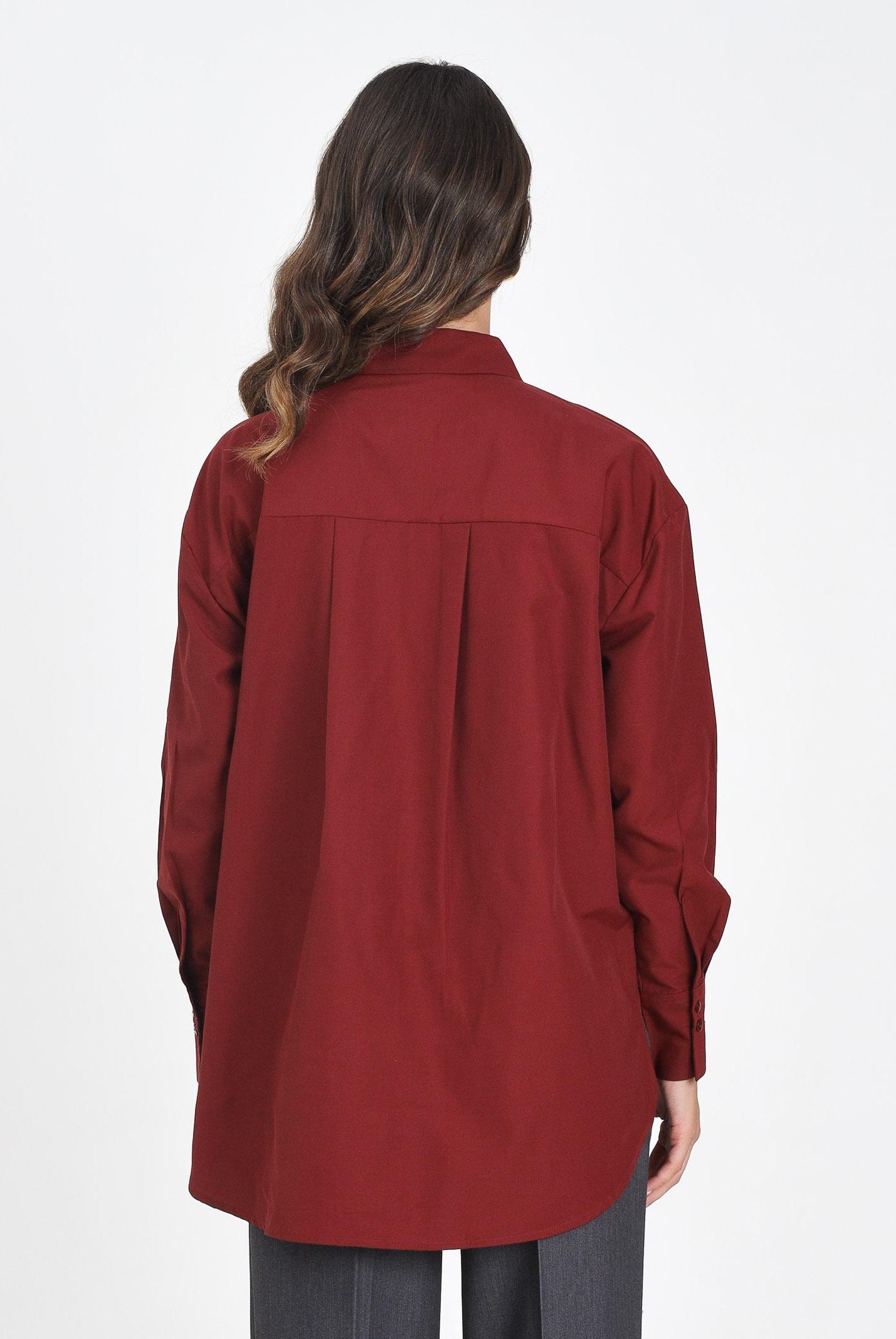 JDY Camicia a manica lunga bordeaux da donna 15311717 Cabernet JDY