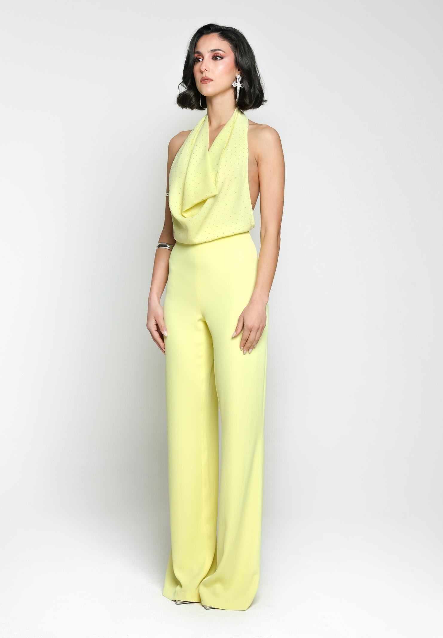 SANTAS Tuta MERINGUE gialla da donna con strass PV25017 GIALLO SANTAS