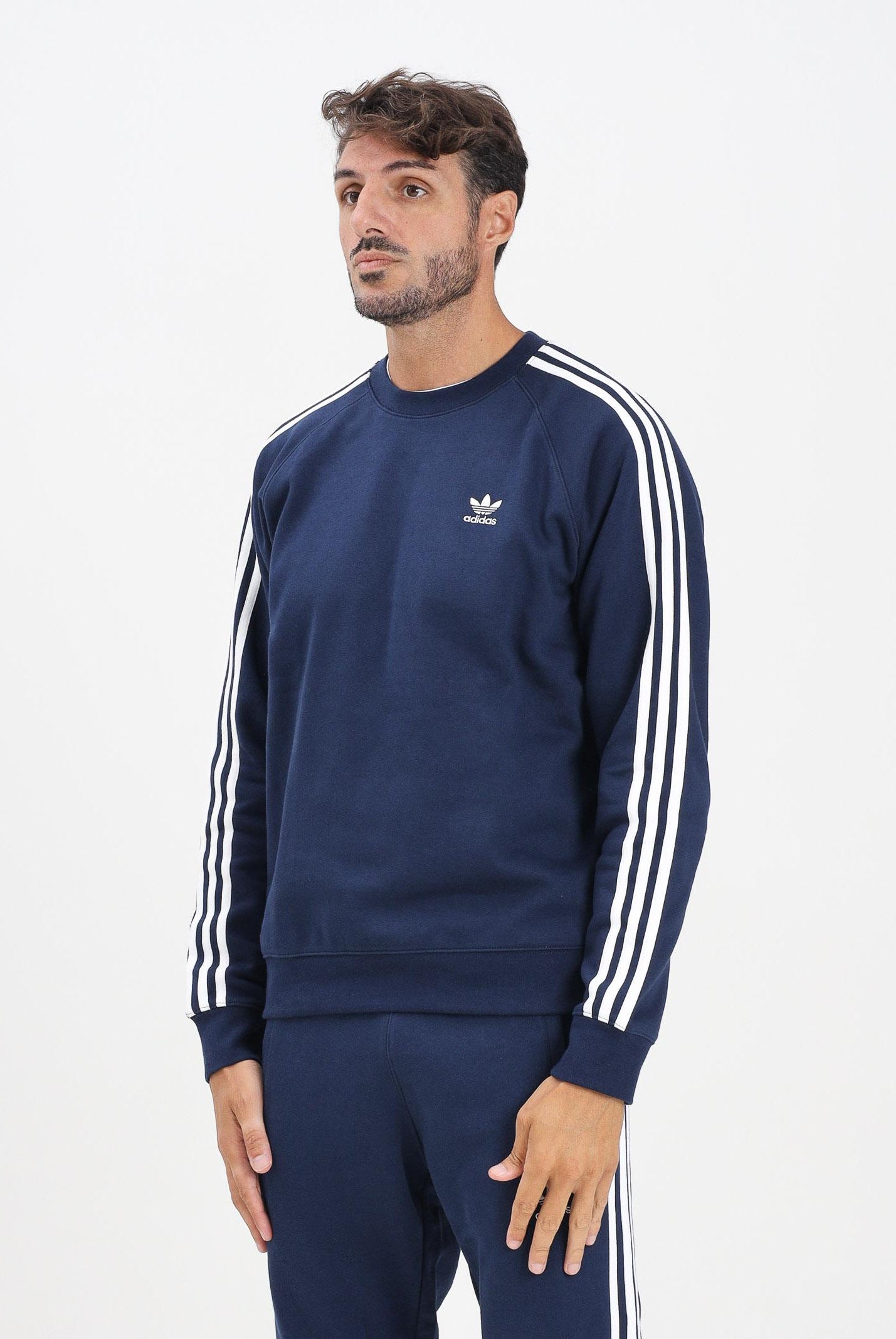 ADIDAS ORIGINALS Felpa girocollo Adicolor Classics 3-Stripes Crew blu da uomo IM4515 ADIDAS ORIGINALS