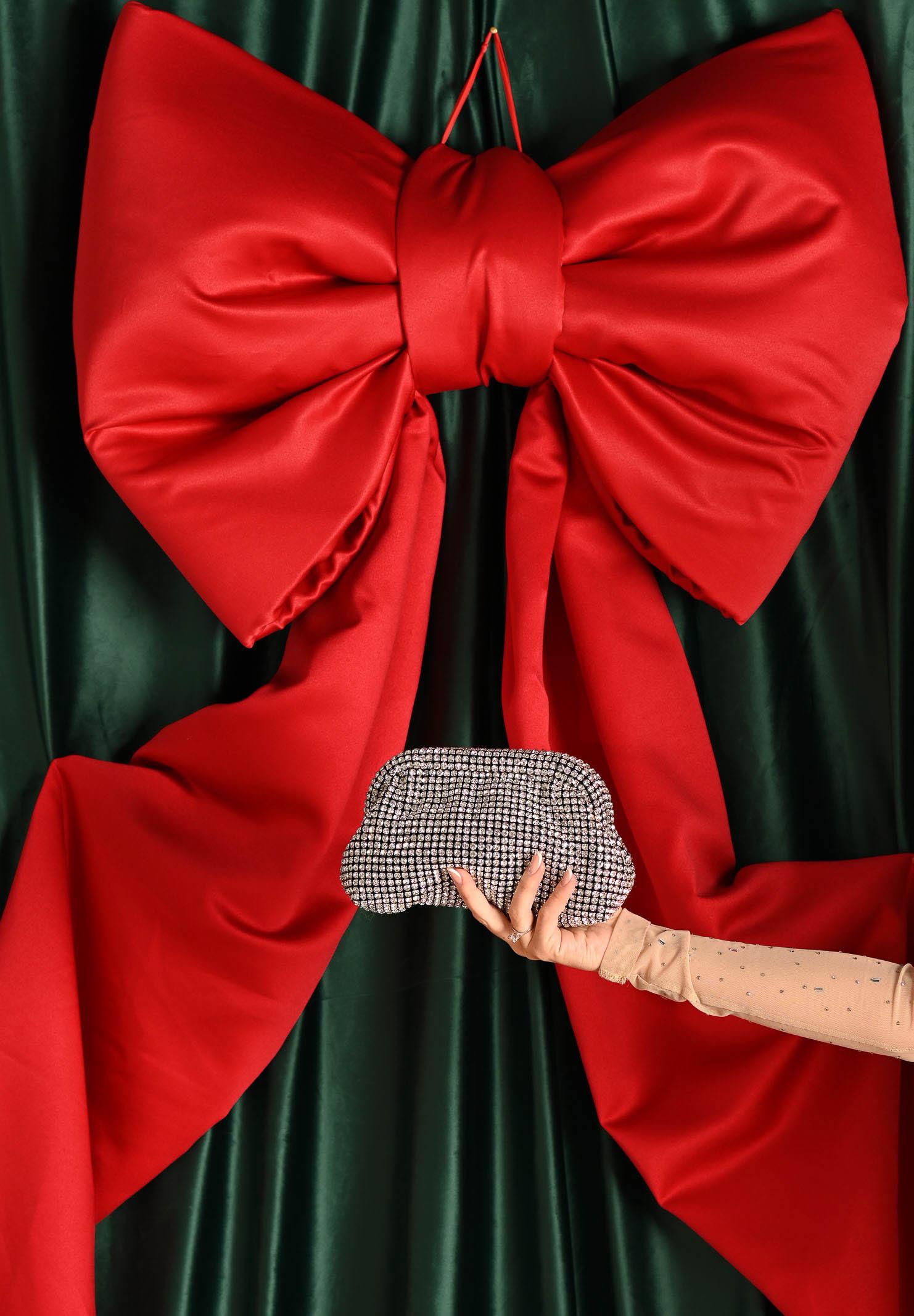 SANTAS Clutch Sparkling con strass per un effetto glamour SPARKLING ARGENTO SANTAS