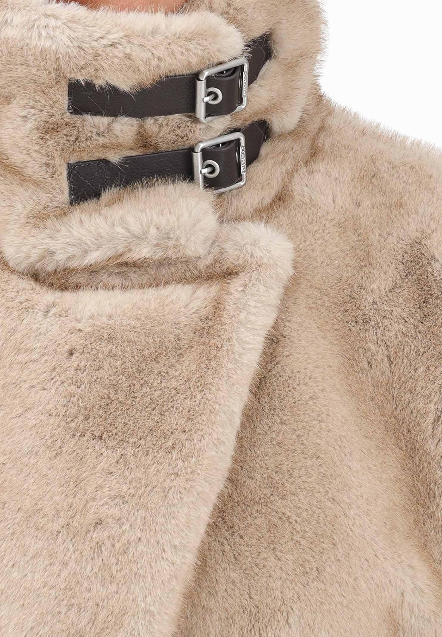PINKO Cappa beige da donna effetto pelliccia 103837A2PI C60 PINKO