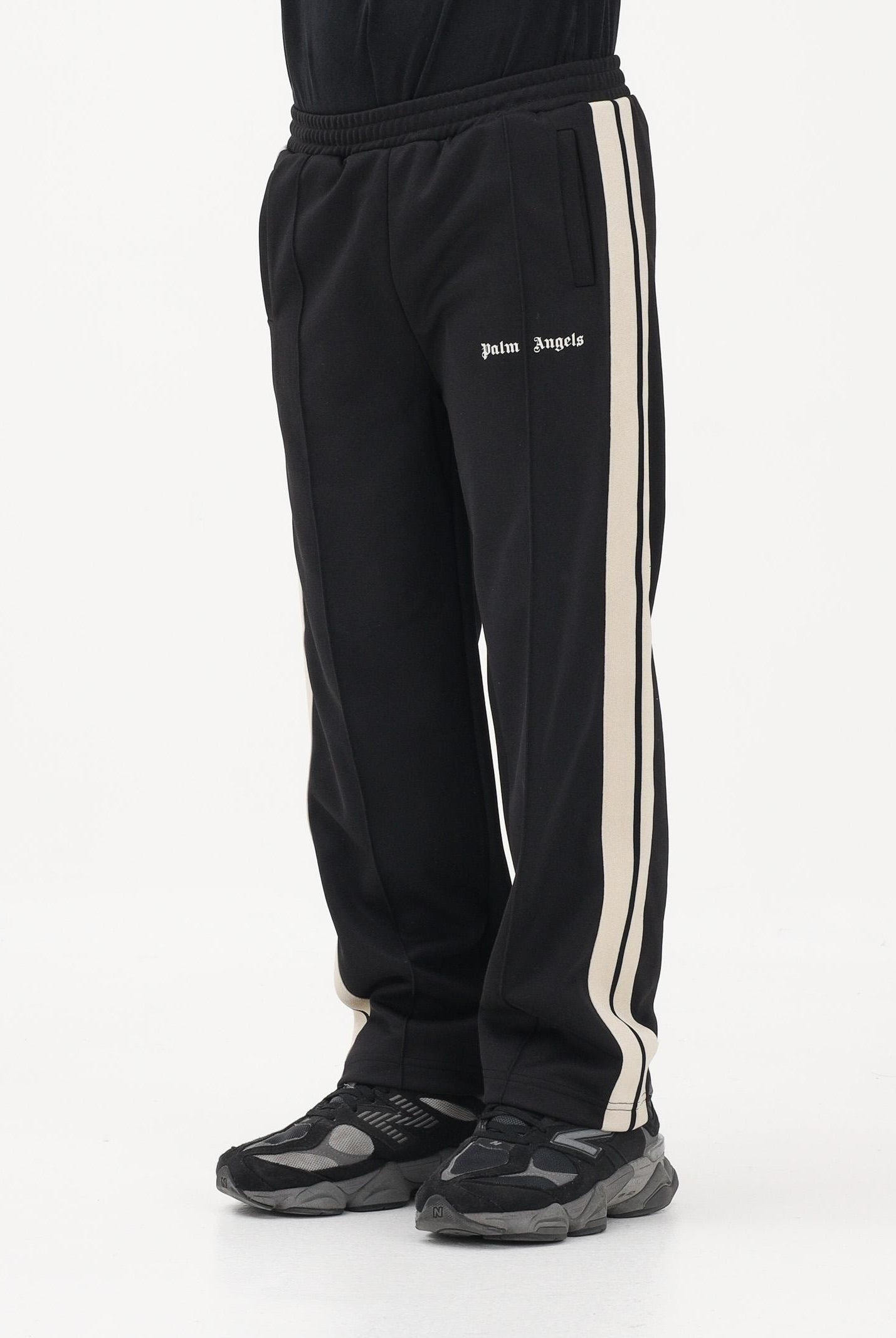 PALM ANGELS Pantalone sportivo nero per donna, ragazzi e bambini con logo PBCJ002S26FAB001 110 PALM ANGELS