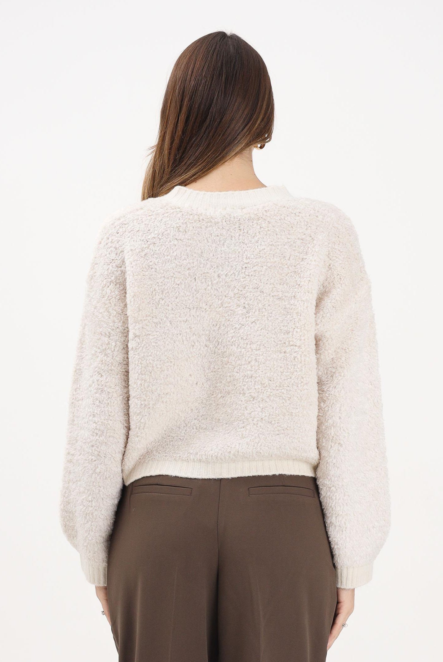 JDY Cardigan beige da donna in maglia bouclé 15337012 Birch JDY