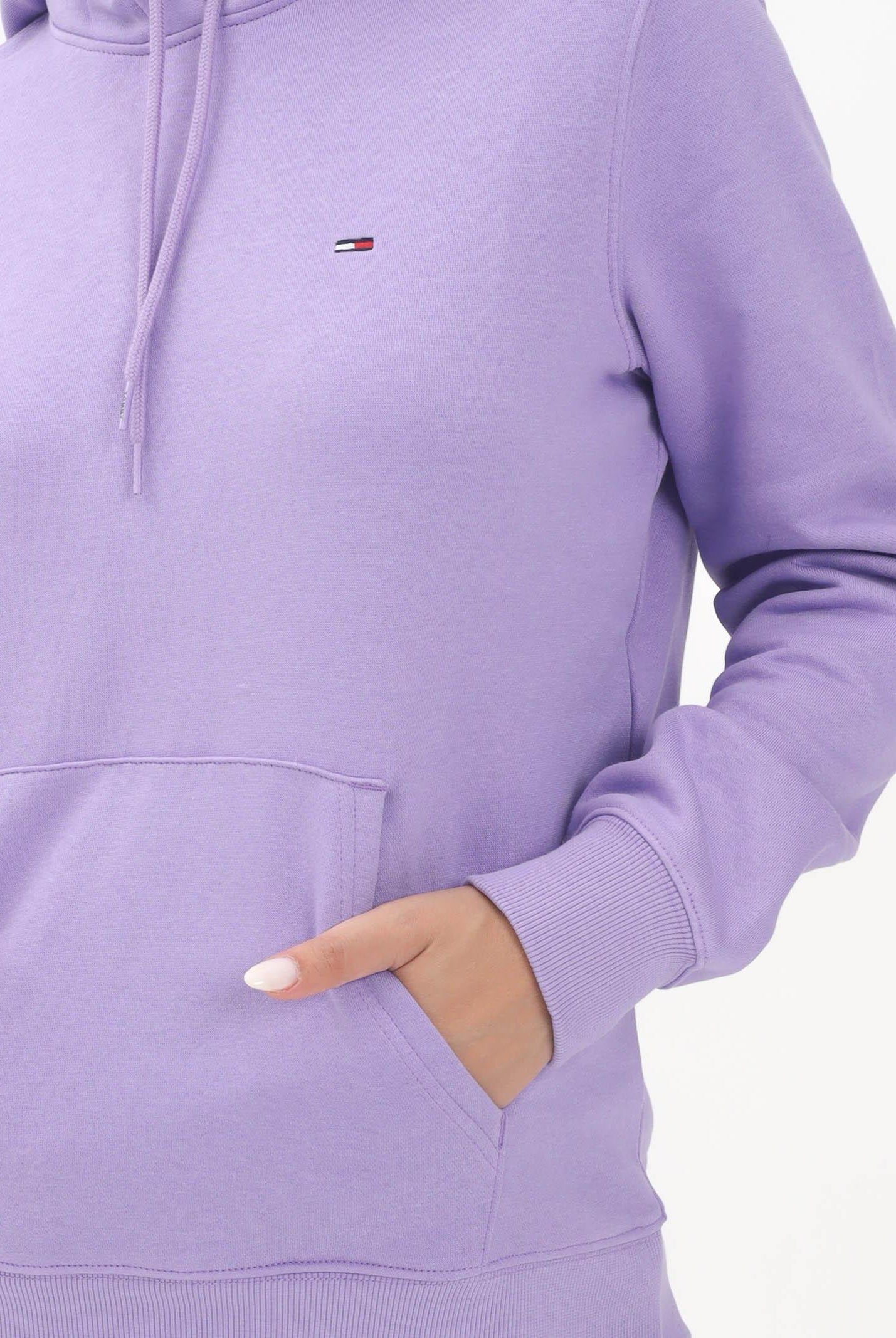 TOMMY JEANS Felpa con cappuccio lilla da donna rifinita da logo DW0DW19958W0E TOMMY JEANS