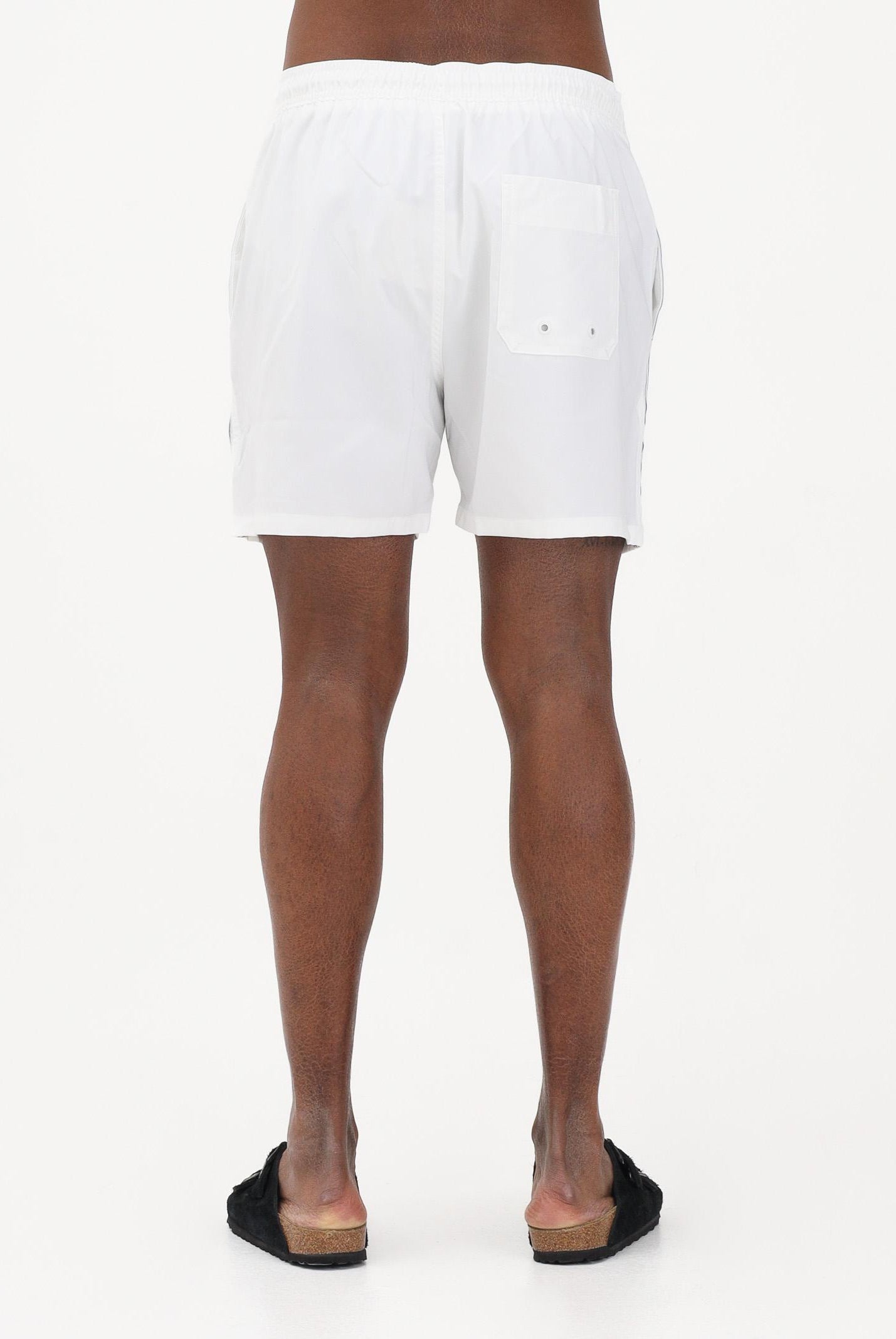 CALVIN KLEIN Shorts mare bianco da uomo arricchito da banda laterale con logo LV00N61002 100 CALVIN KLEIN