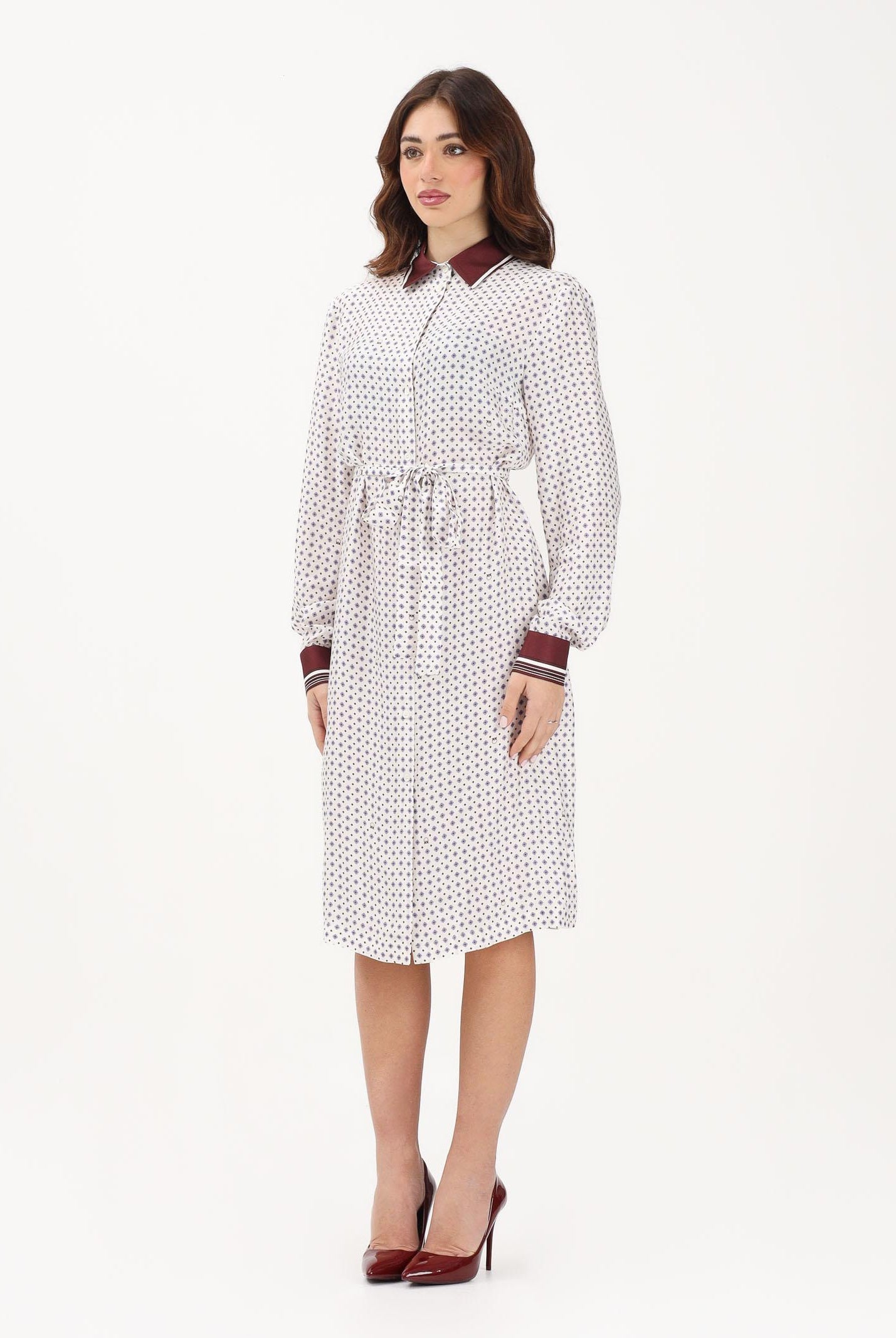 PINKO Abito midi ELICIA bianco da donna 106331A34R BBA PINKO