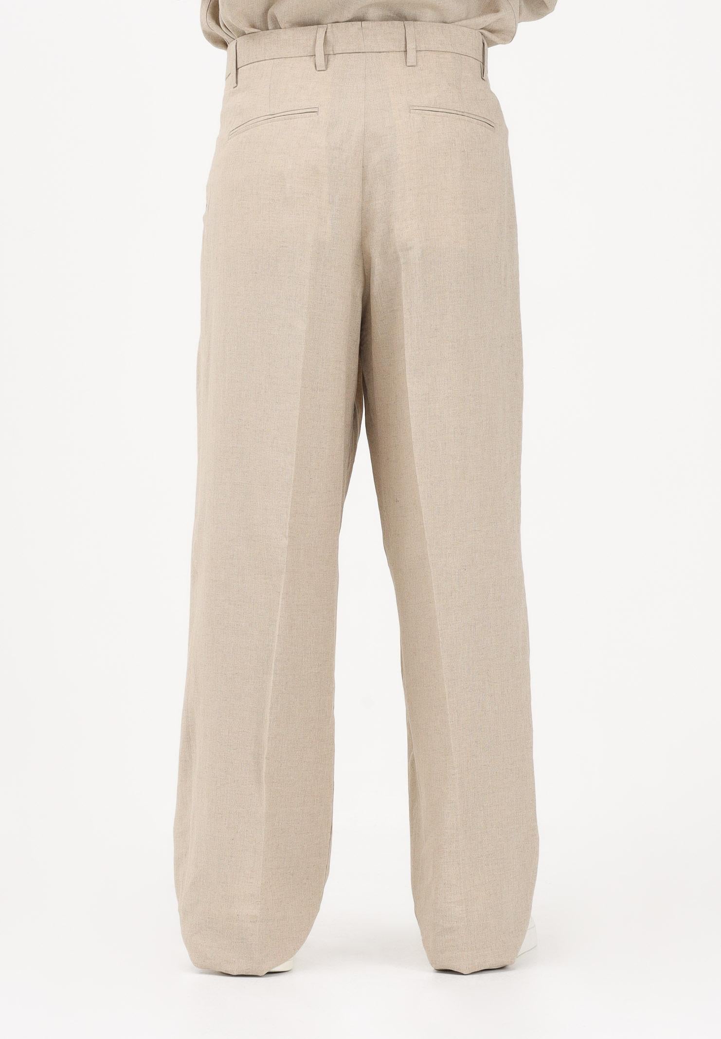 I'M BRIAN Pantalone in lino beige da uomo PA3704 0025 I'M BRIAN