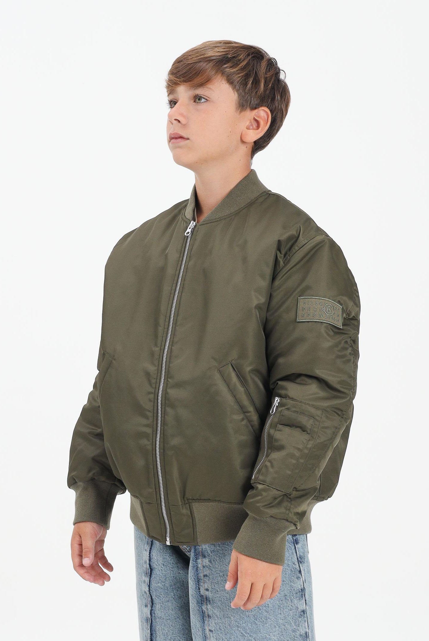 MAISON MARGIELA Bomber verde per donna, ragazzi e bambini con Patch Numeric M60832MM03B M6514 MAISON MARGIELA