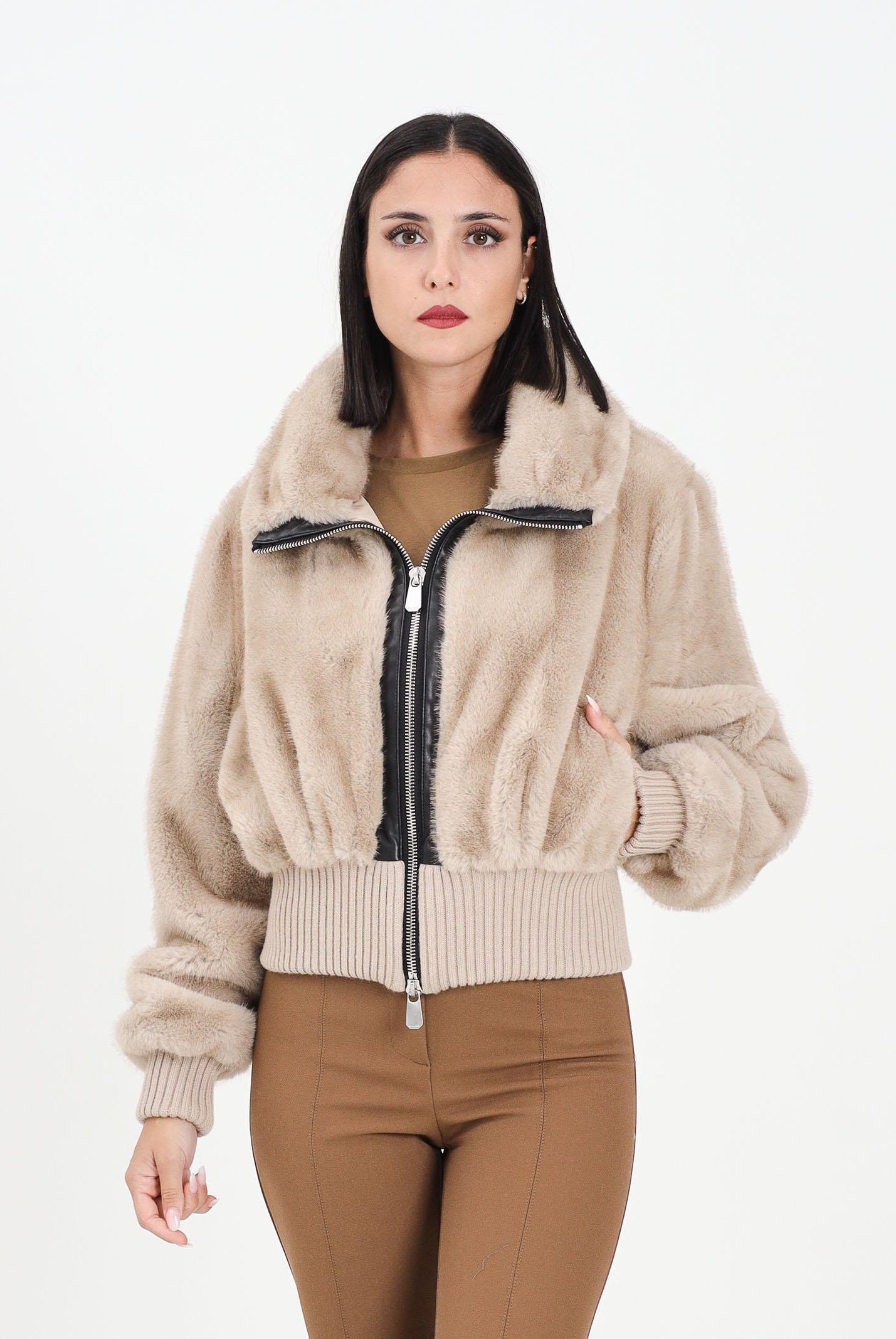 PINKO Pelliccia corta beige da donna 105399A2PI C60 PINKO