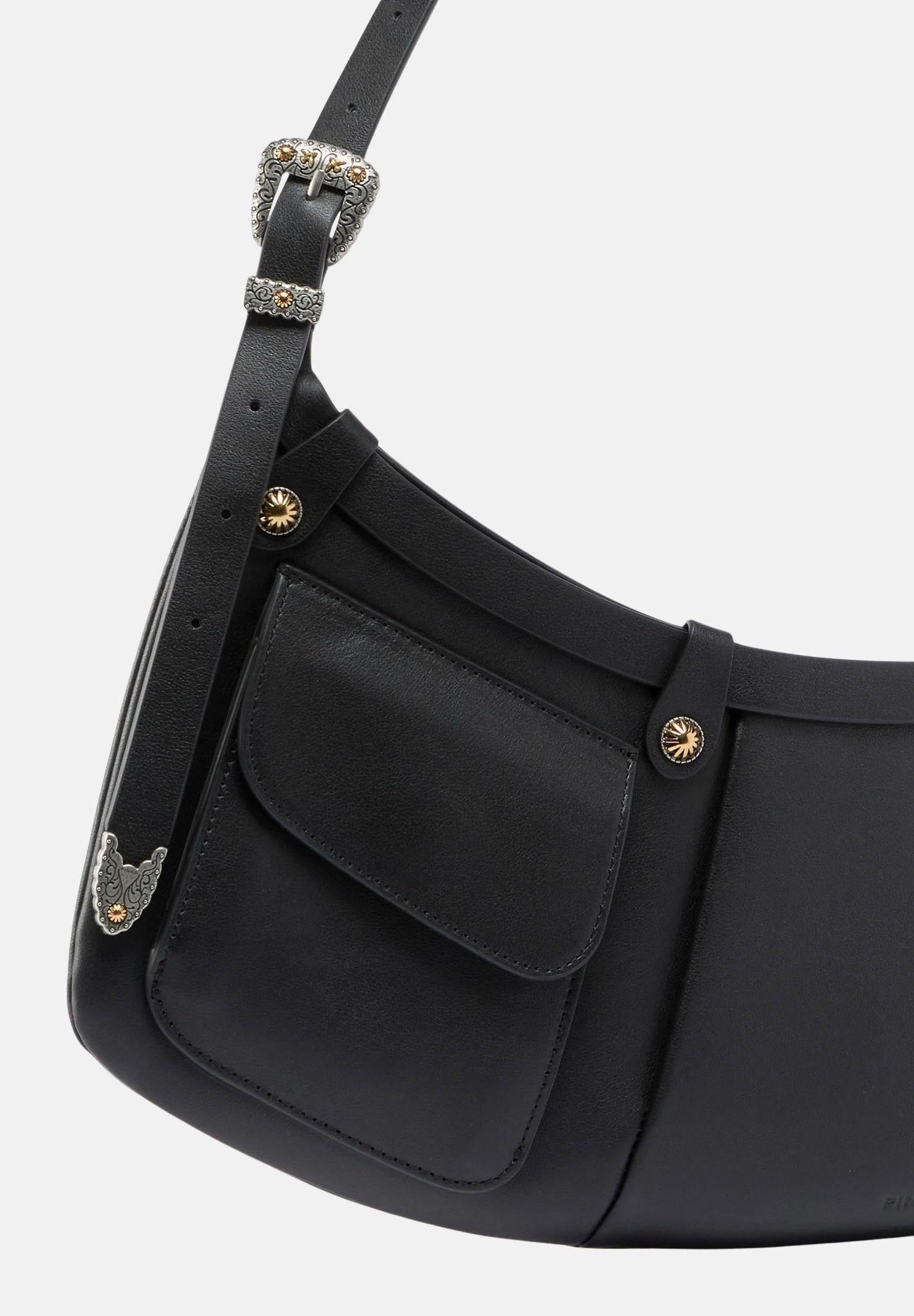 PINKO Borsa a spalla grande Pocket Body Bag nera da donna 106865A270 Z99O PINKO