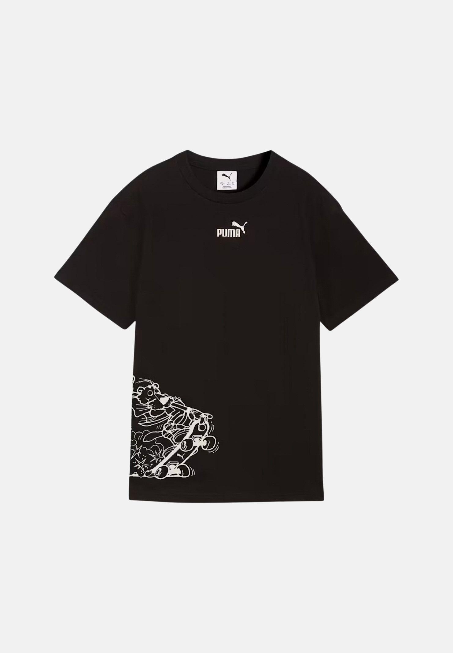 PUMA T-shirt a manica corta Graphic nera per bambino e bambina 692610 01 PUMA