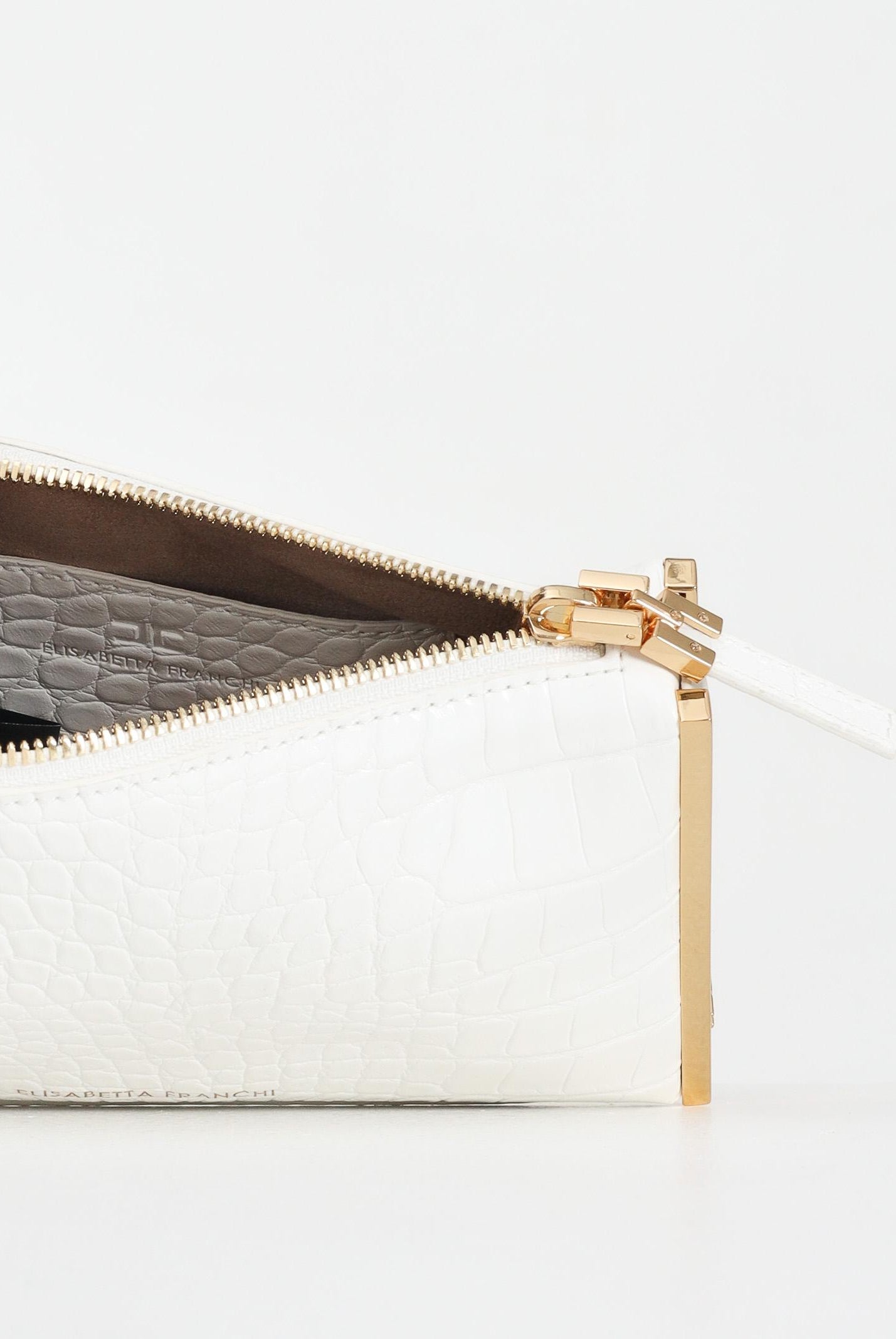 ELISABETTA FRANCHI Pochette avorio da donna con stampa cocco BS51A56E2 360 ELISABETTA FRANCHI