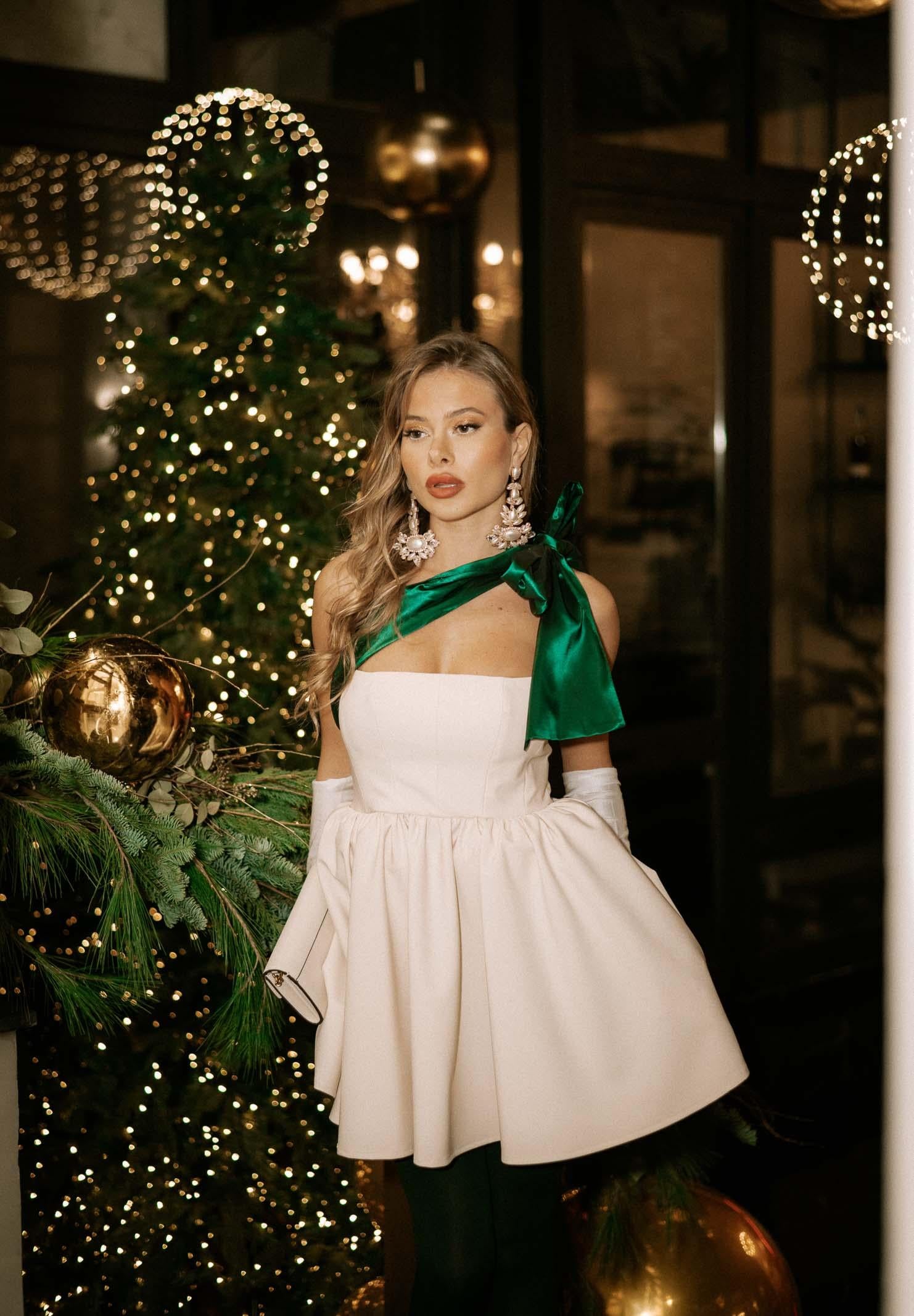 SANTAS Abito corto GRÂCE panna da donna PV2617 PAVE SANTAS