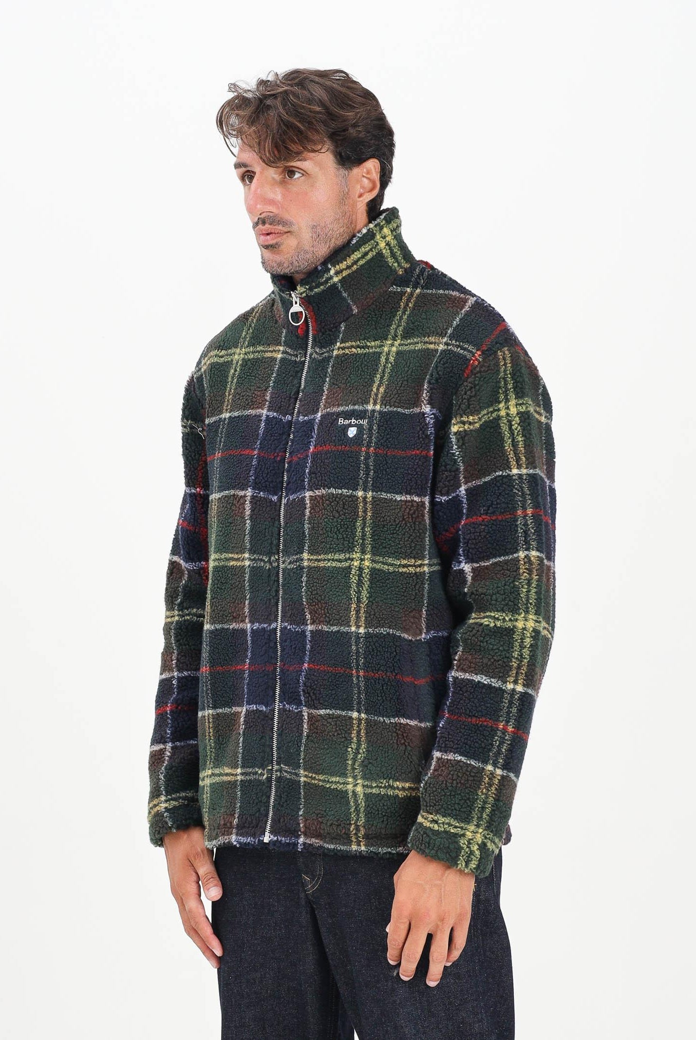 BARBOUR Felpa con zip pile sherpa tartan da uomo 252MMFL0187 TN11 BARBOUR