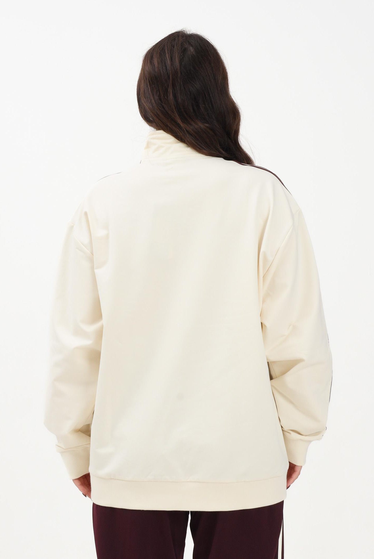 ADIDAS ORIGINALS Felpa con zip Colorblock panna e bordeaux da donna KA7751 . ADIDAS ORIGINALS