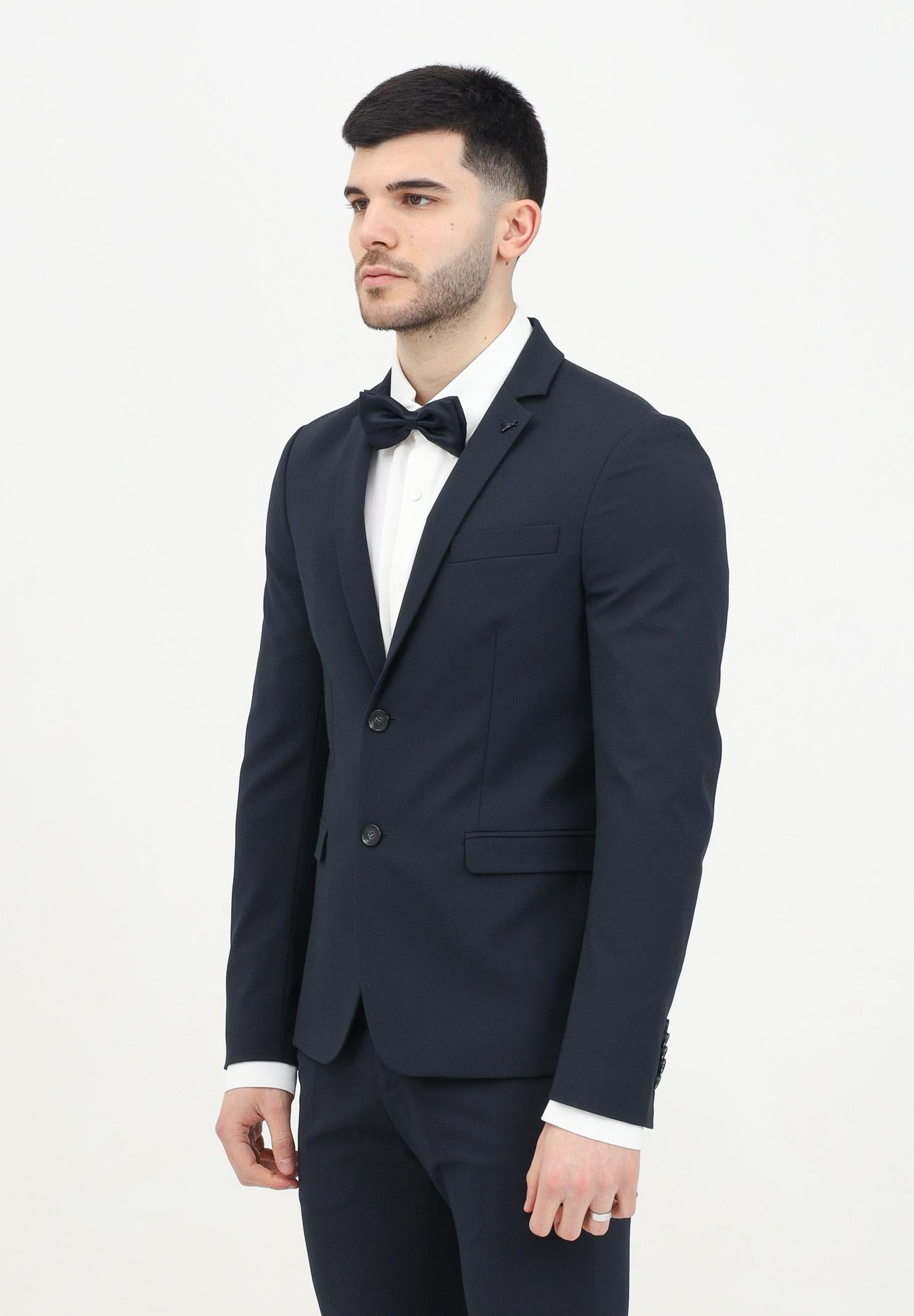 PATRIZIA PEPE Giacca monopetto blu da uomo con dettaglio spilla logo fly 5SS652/A2LH C382 PATRIZIA PEPE