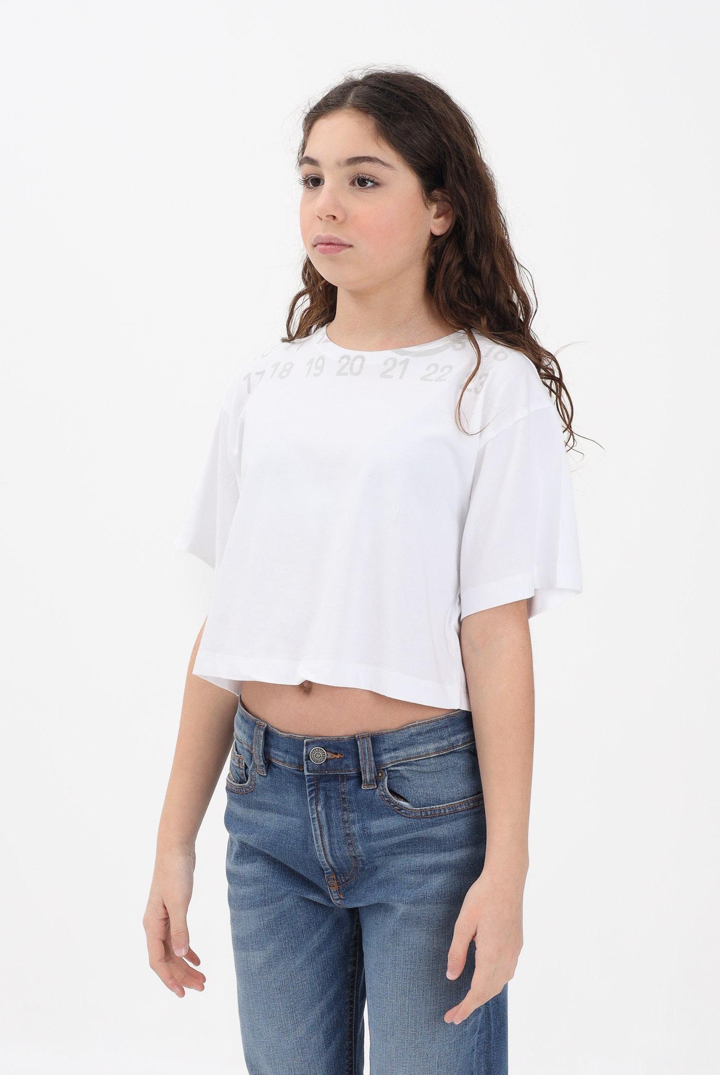 MAISON MARGIELA T-shirt a manica corta bianca per donna, ragazze e bambine con logo M61017MM02Y M6100 MAISON MARGIELA