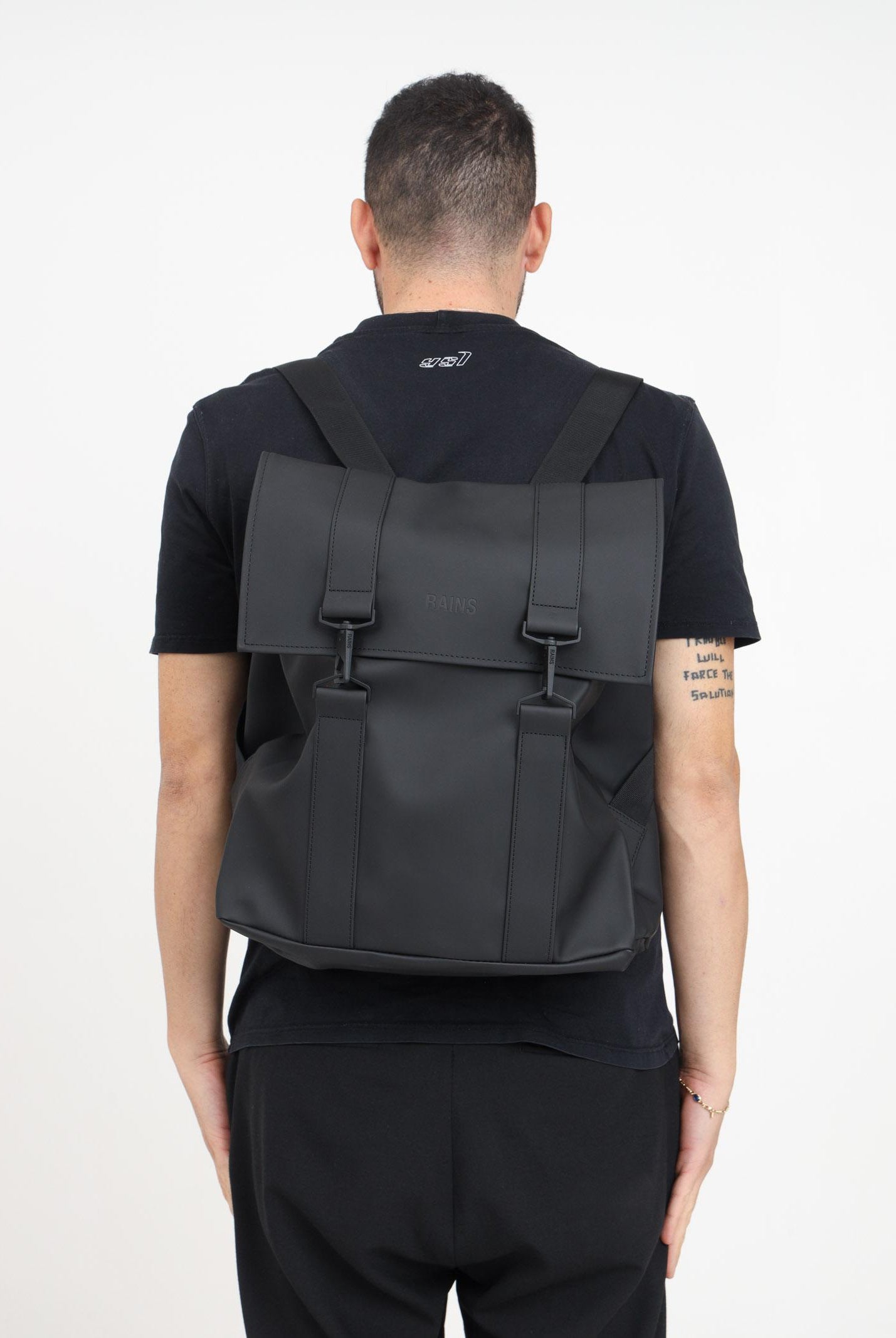 RAINS Zaino MSN nero per uomo e donna RA13300 BLA RAINS