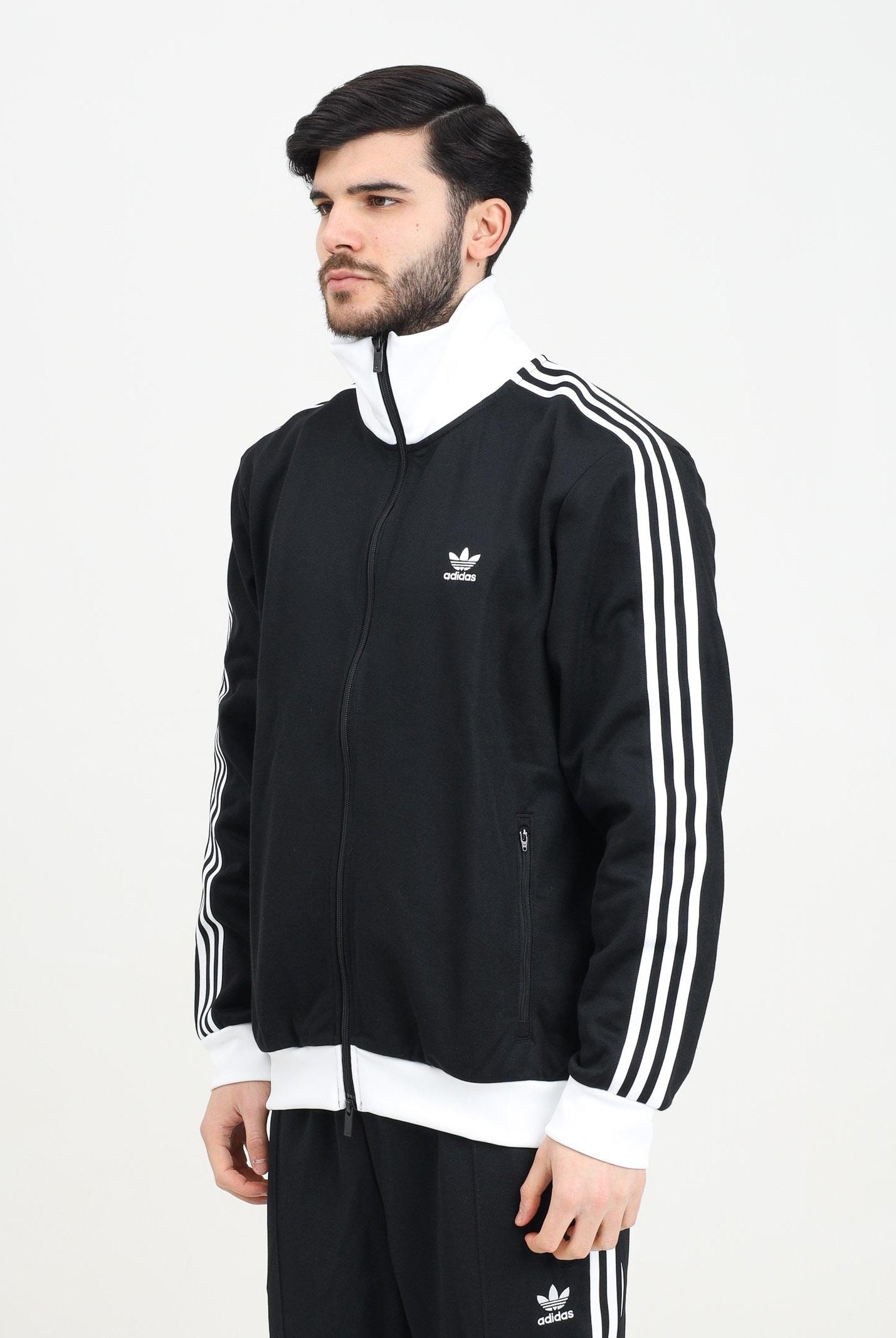 ADIDAS ORIGINALS Felpa con zip Adicolor Classics Beckenbauer nera da uomo II5763 . ADIDAS ORIGINALS