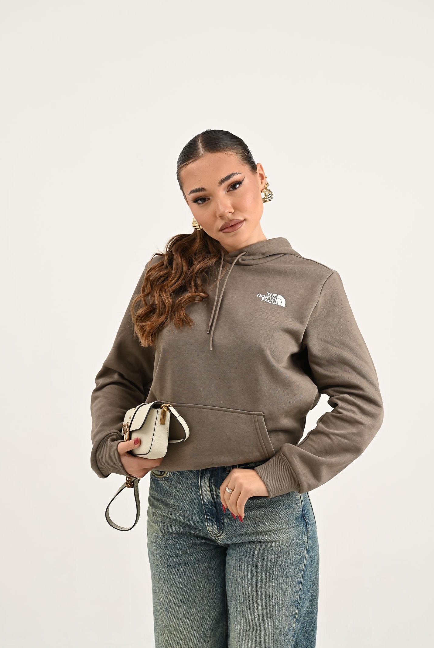 THE NORTH FACE Felpa con cappuccio Simple Dome beige da donna NF0A89EYBOW1 THE NORTH FACE