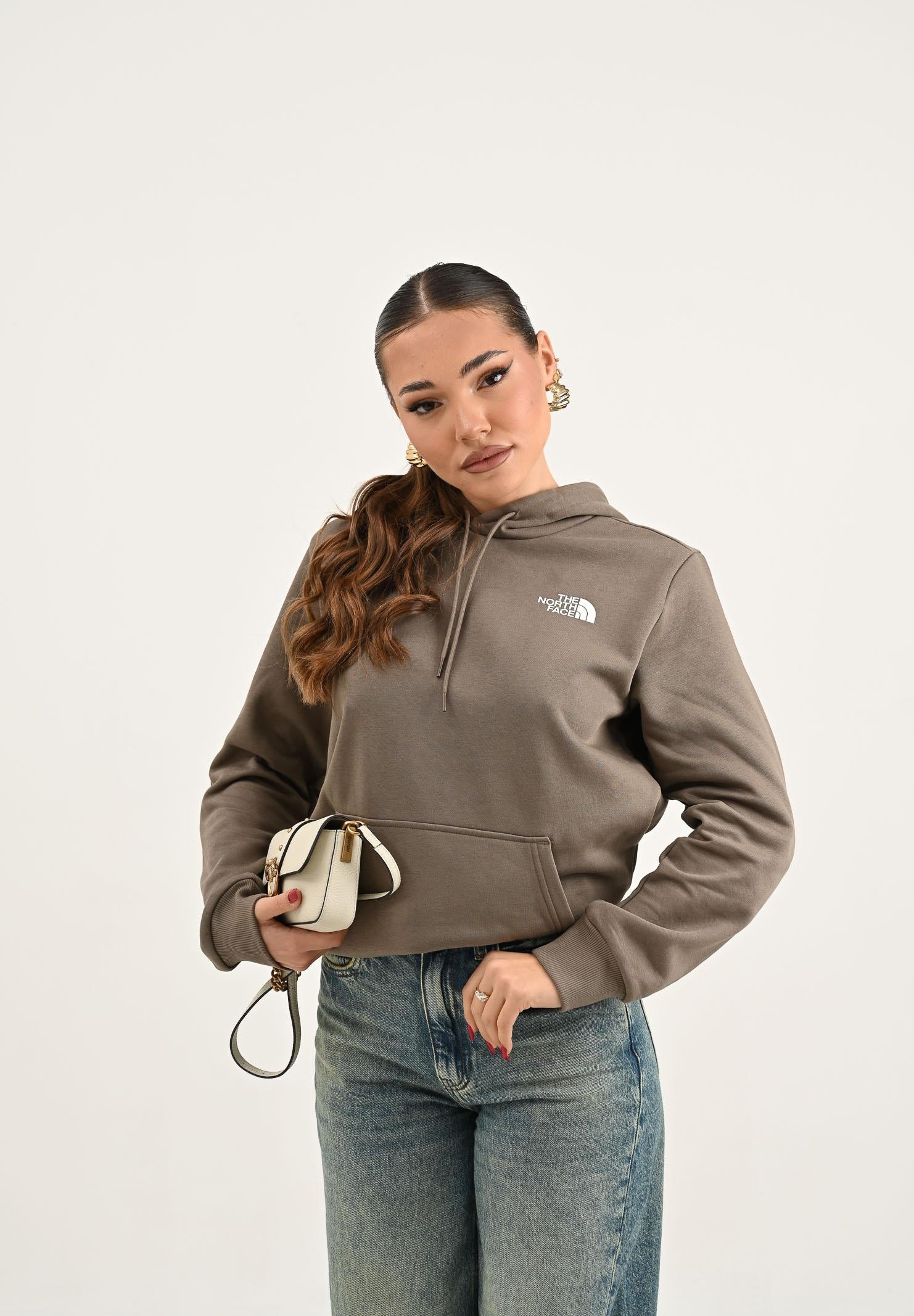 THE NORTH FACE Felpa con cappuccio Simple Dome beige da donna NF0A89EYBOW1 THE NORTH FACE