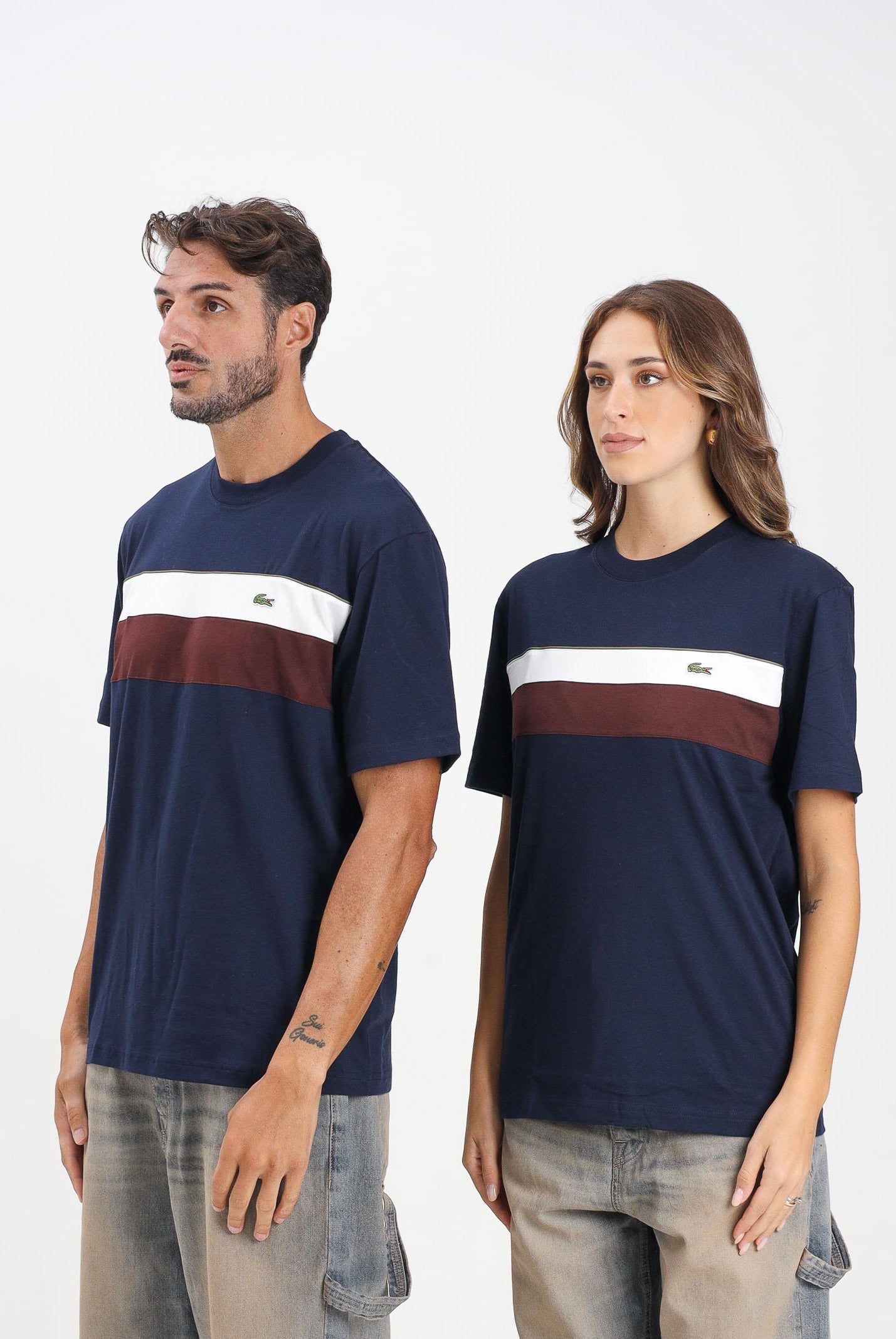 LACOSTE T-shirt a manica corta Jersey Colour-Block blu per uomo e donna TH5890 6WZ LACOSTE
