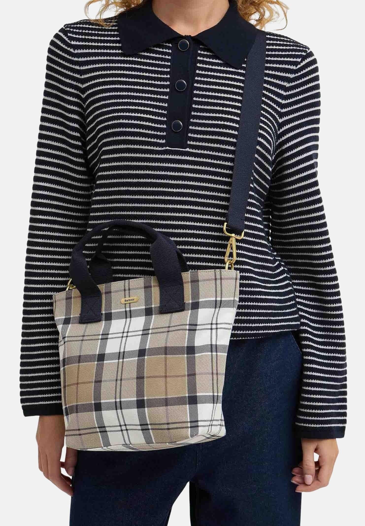 BARBOUR Borsa a mano Maisy in tartan panna e beige da donna 261-LBA0468 BE71 BARBOUR