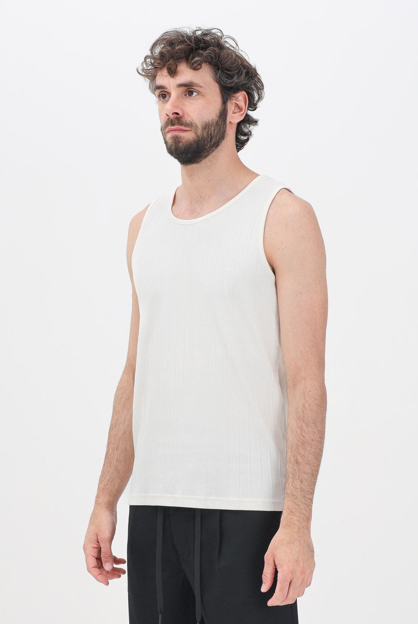 SELECTED HOMME Canotta panna da uomo a costine 16097660 Egret SELECTED HOMME