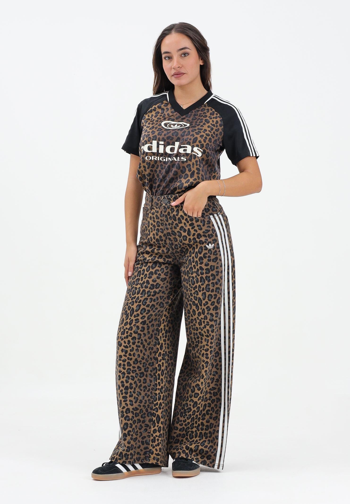 ADIDAS ORIGINALS Jeans Loose Leopard in denim beige da donna KA2680 ADIDAS ORIGINALS