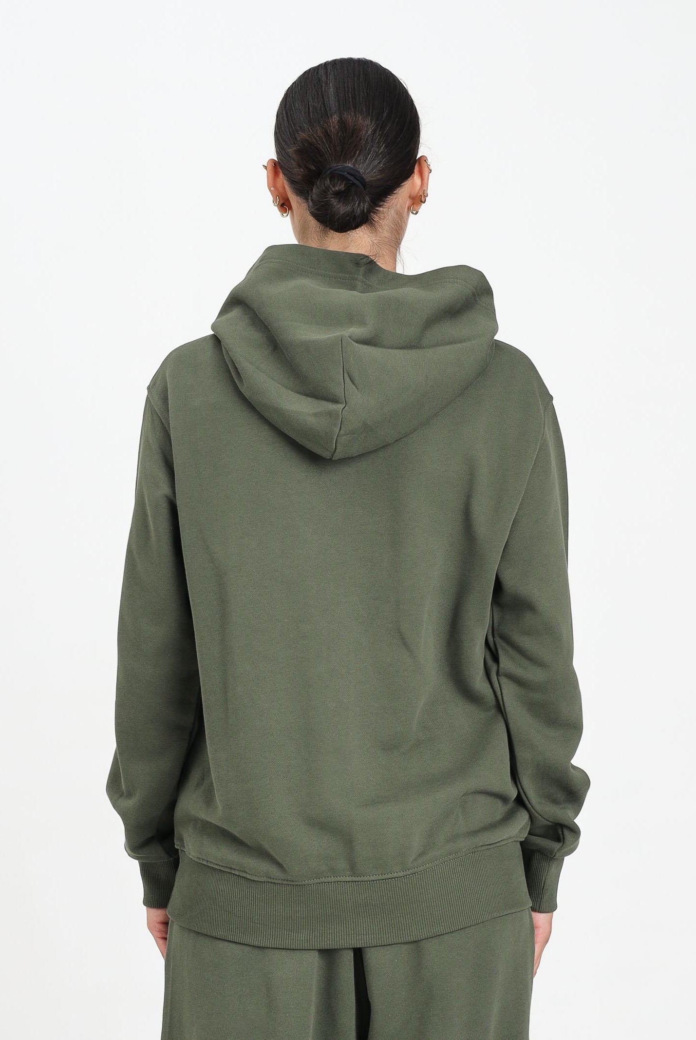 DIESEL Felpa con cappuccio verde militare per donna, ragazzi e bambini rifinita da patch D J025020GEAD K513 DIESEL