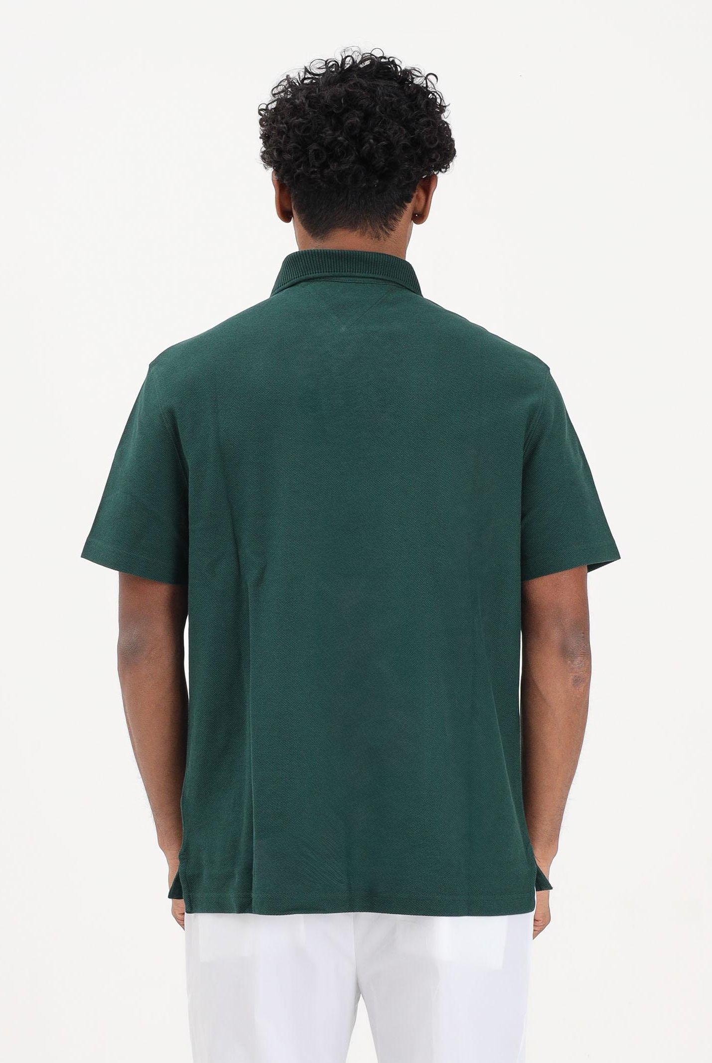 TOMMY HILFIGER Polo a manica corta verde da uomo con logo MW0MW42740 MBN TOMMY HILFIGER