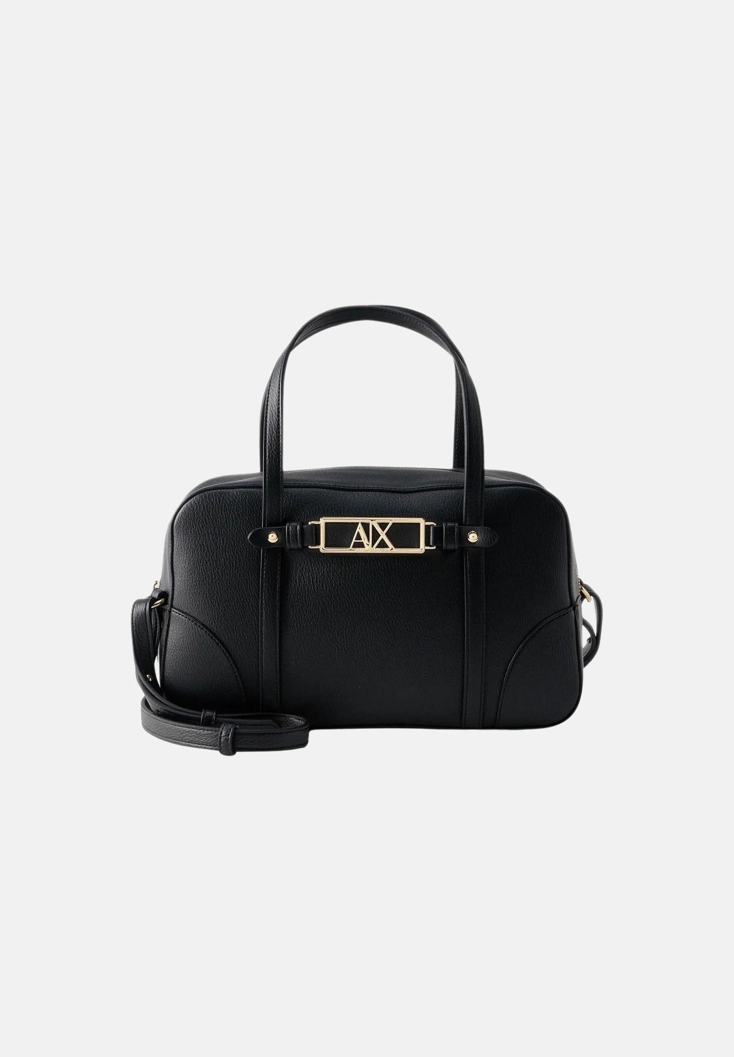 ARMANI EXCHANGE Borsa a mano nera da donna con fibbia logo XW002610AF15632 UC010 ARMANI EXCHANGE