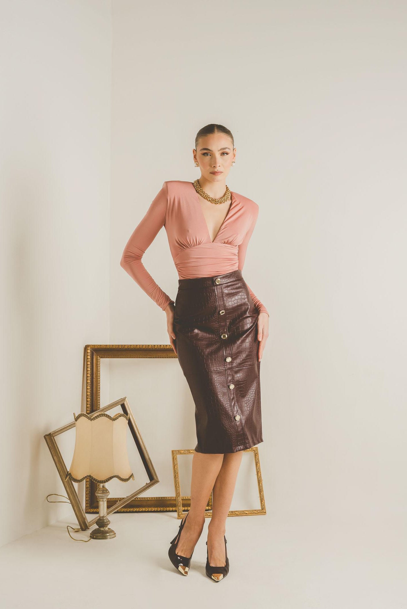 SANTAS Gonna midi BELLE ÉTOILE bordeaux da donna PV2610 BO SANTAS