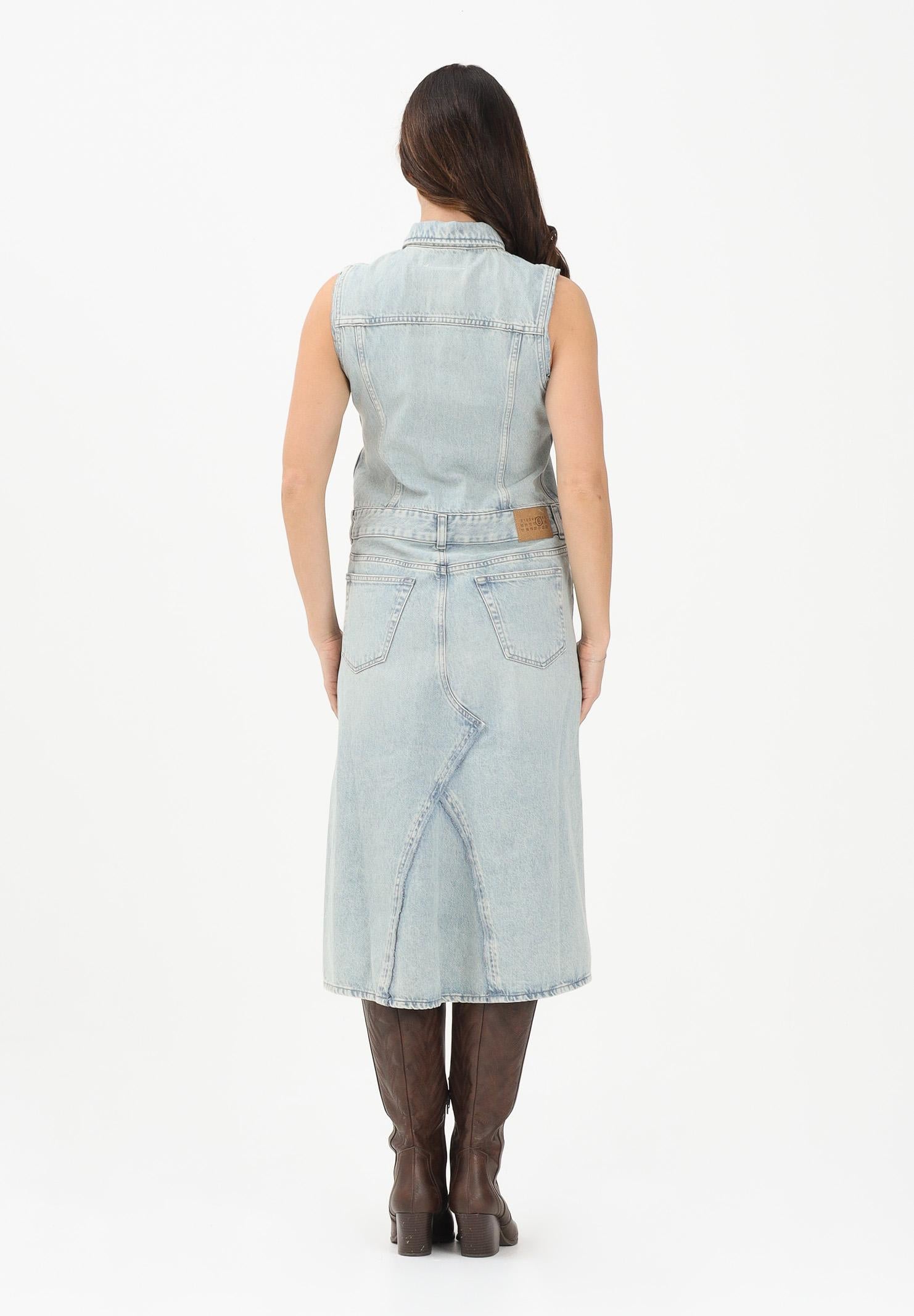 MAISON MARGIELA Abito midi in denim chiaro per donna, ragazze e bambine M60940MM06Y M601 MAISON MARGIELA