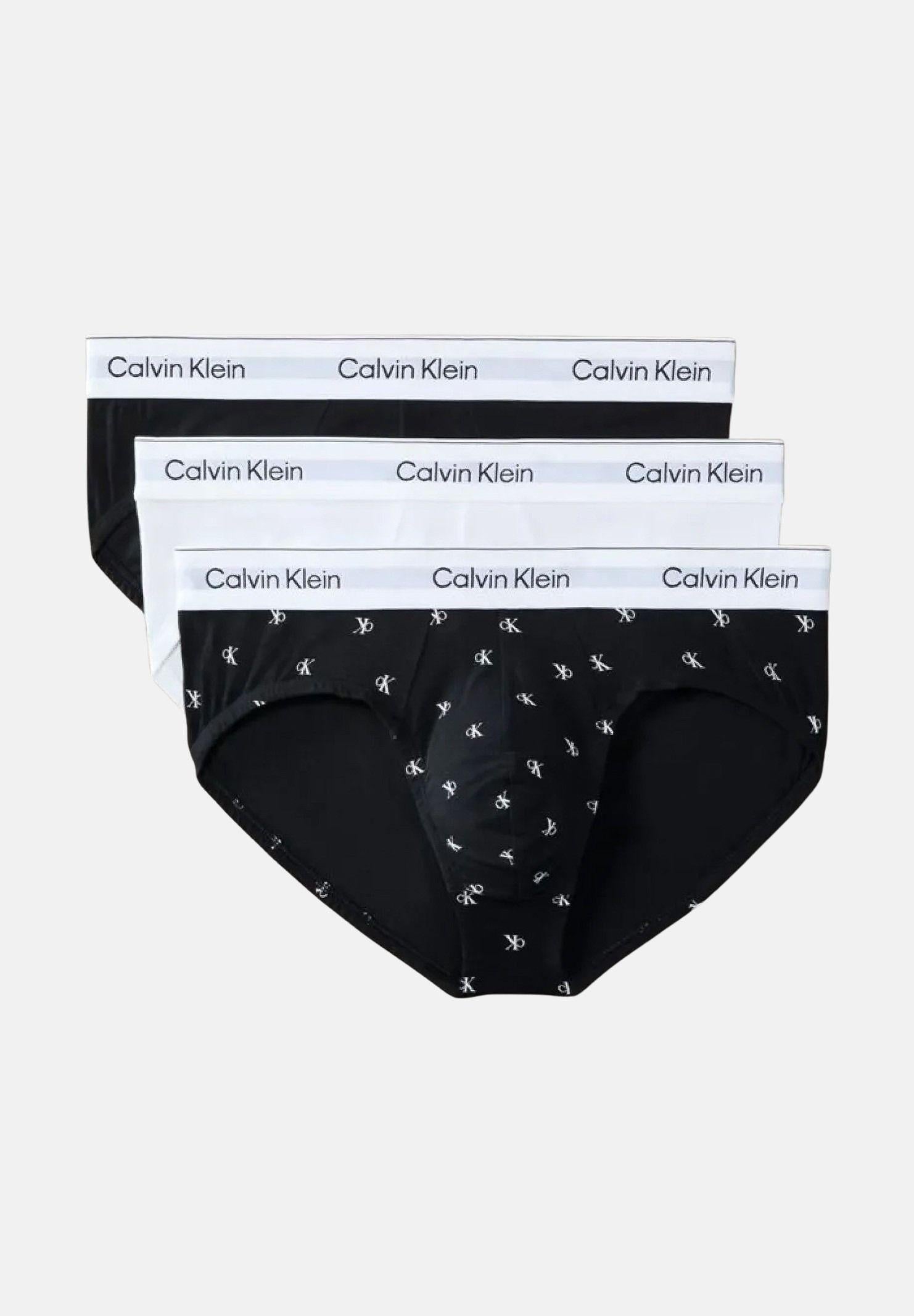 CALVIN KLEIN Slip (3 paia) bianco, nero e a fantasia da uomo LV00NB4388 3TH CALVIN KLEIN
