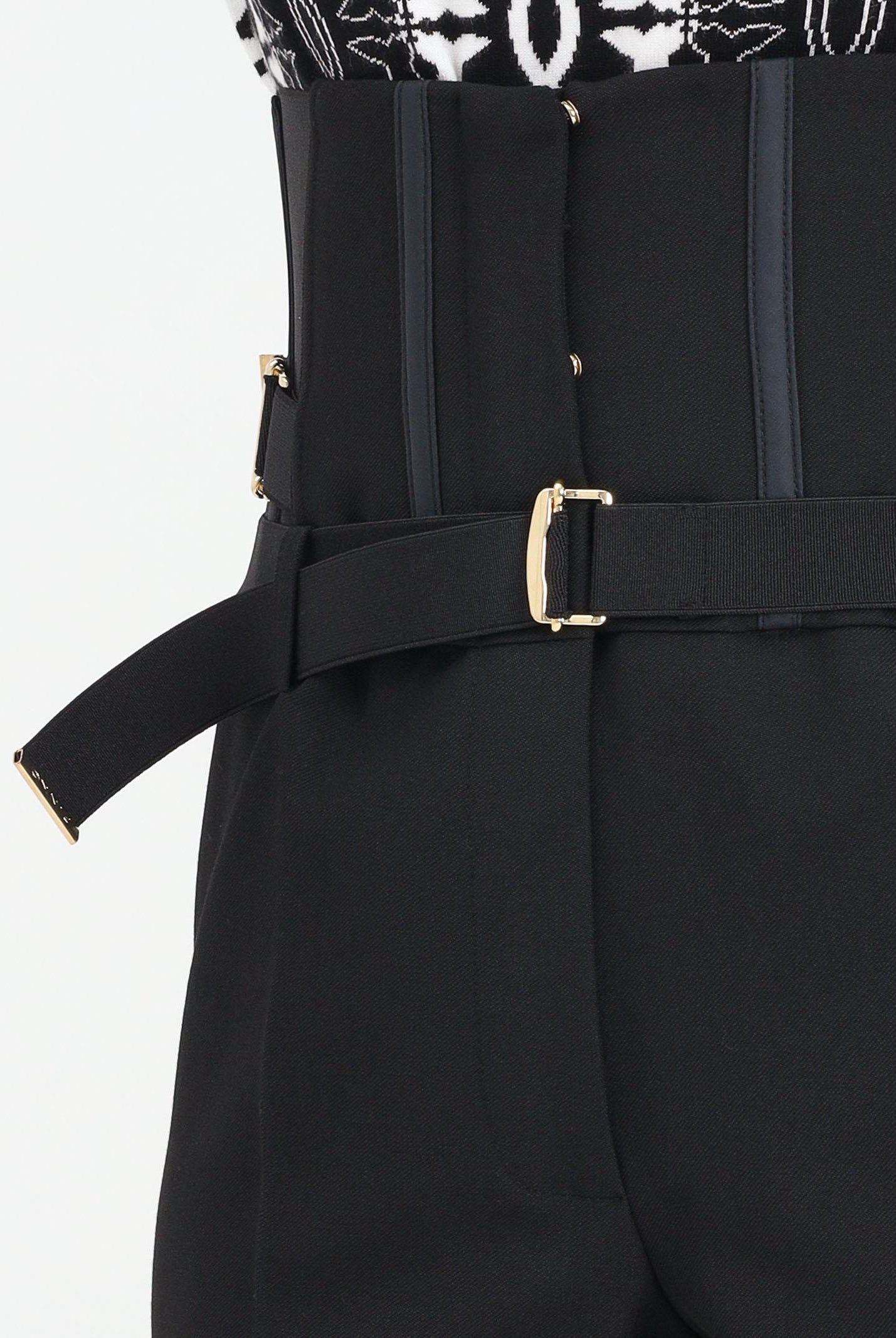 PINKO Pantalone elegante nero da donna con dettaglio bustier 105654A2QV Z99 PINKO