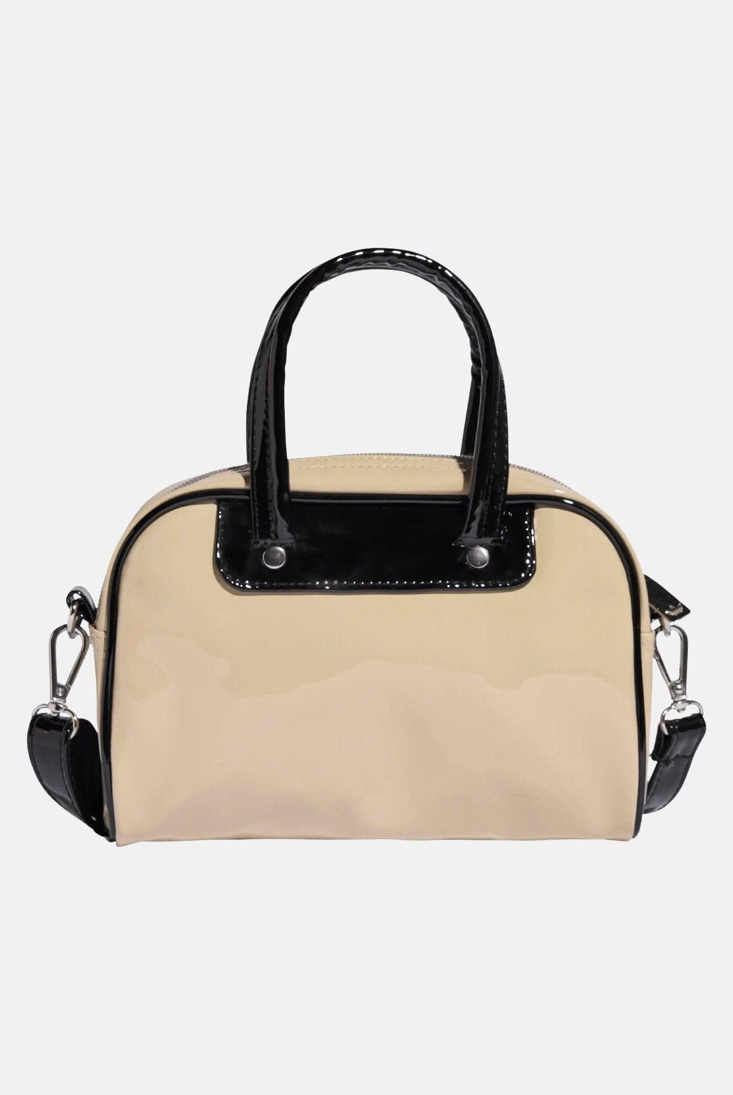ADIDAS ORIGINALS Borsa a mano Adicolor Mini Bowling beige e nera da donna KD7841 . ADIDAS ORIGINALS