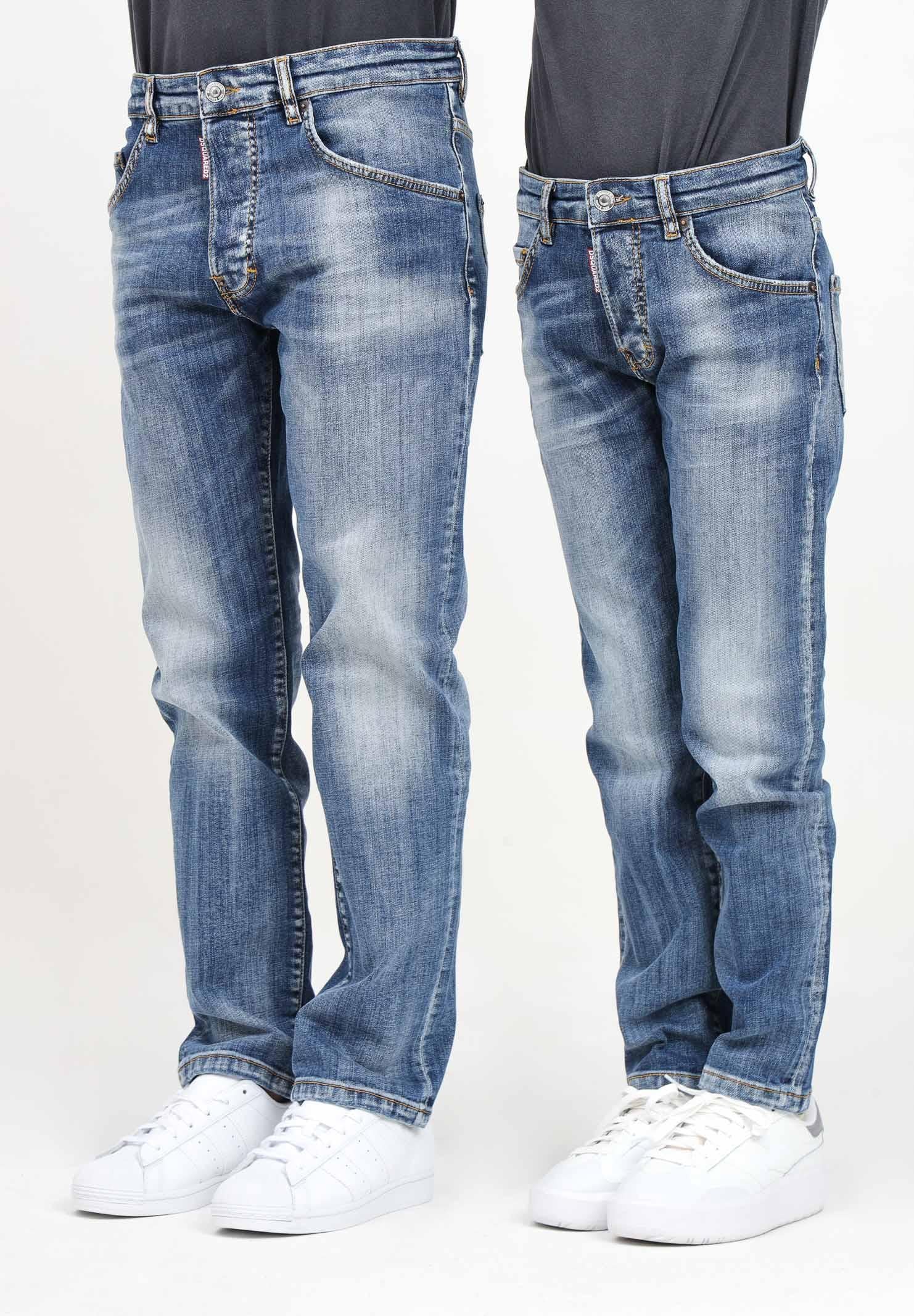 Jeans dritti a cinque tasche Stanislav in denim blu per donna e bambina DQ0731D0A98 DQ01 DSQUARED2