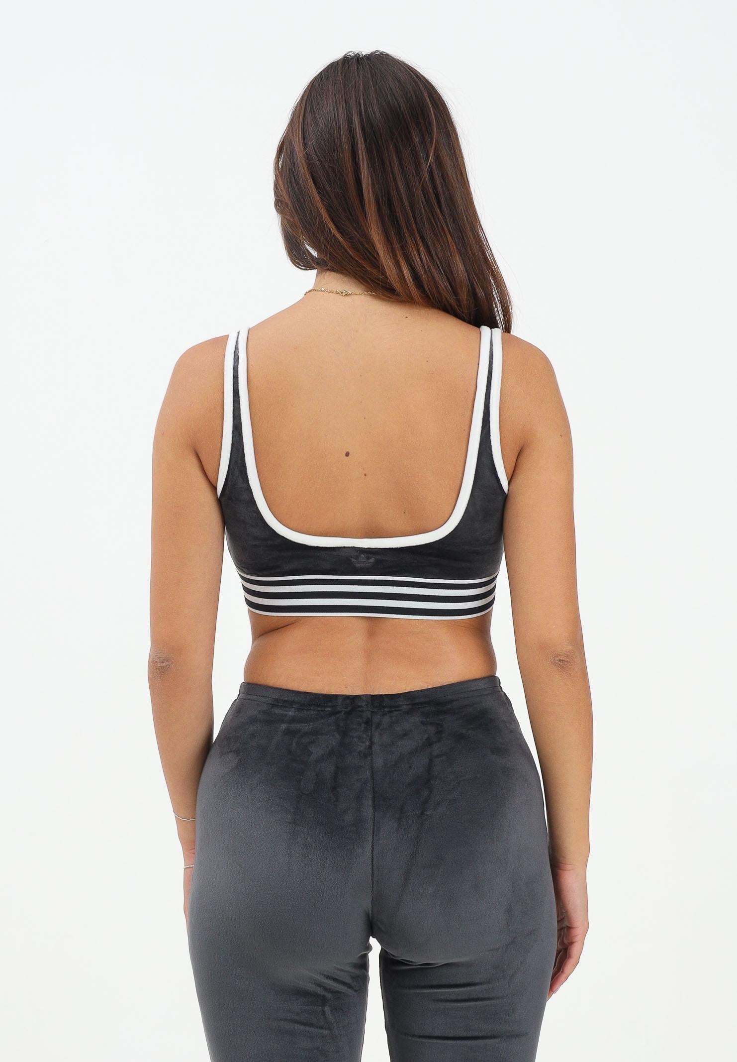 ADIDAS ORIGINALS Top sportivo Winterized in velluto grigio da donna JW7282 ADIDAS ORIGINALS