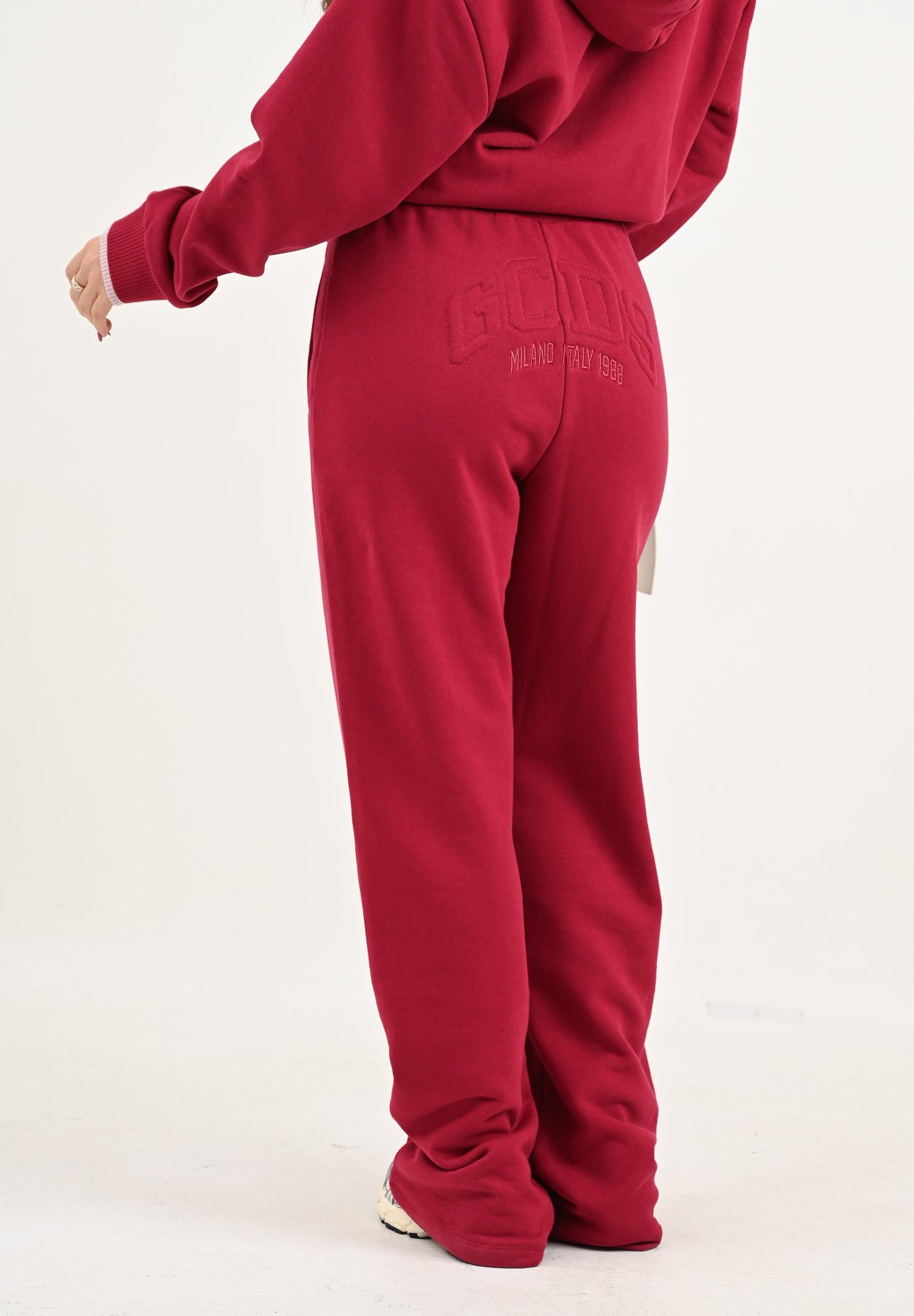 GCDS Pantalone sportivo bordeaux per uomo e donna con stampa logo B2EW3001JD1 49 GCDS