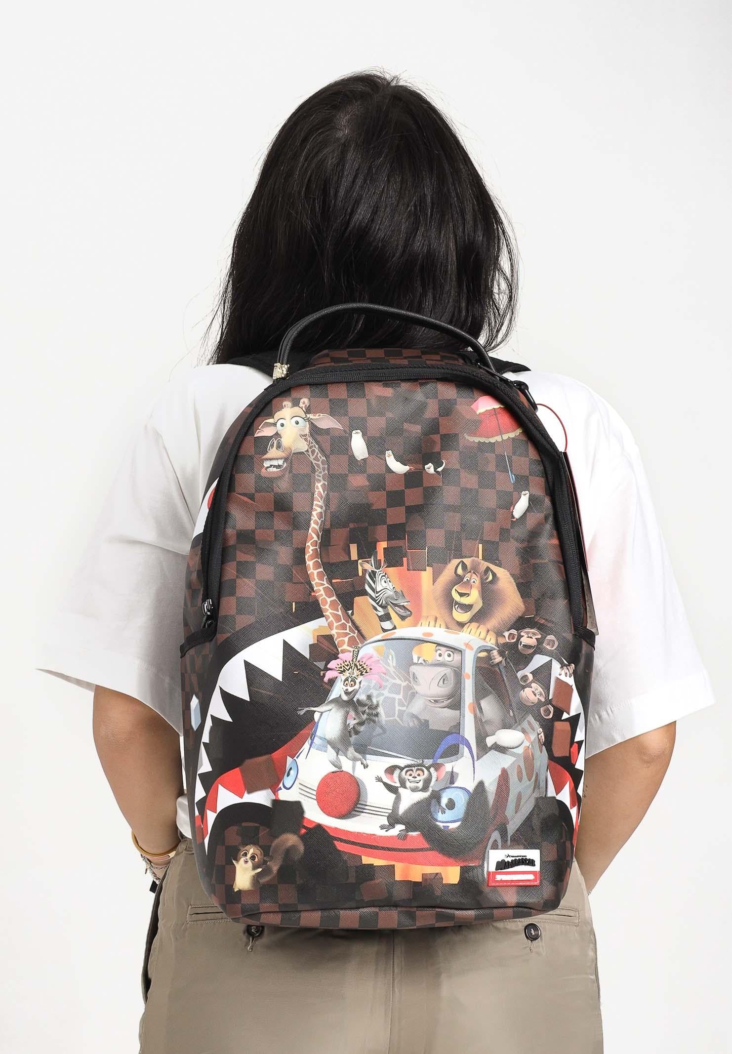 SPRAYGROUND Zaino MADAGASCAR CHECKER SMASH DLXSV marrone per uomo e donna 910B7681NSZ SPRAYGROUND